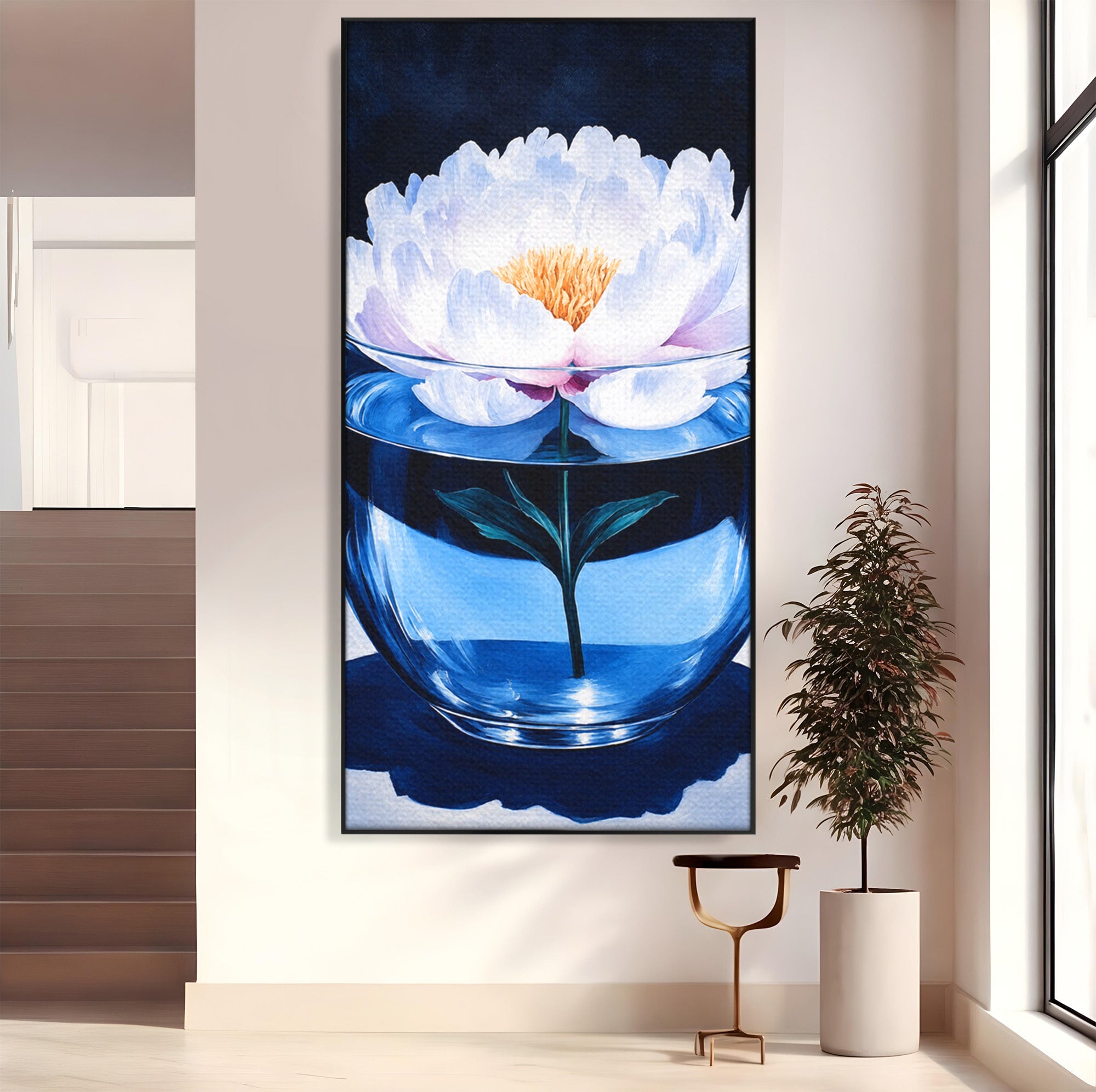 Tablou Canvas Premium LuxCanva® A1824, Bujor In Vaza, Bujor, Vaza, Floral, Living, Dormitor, Culori Vibrante