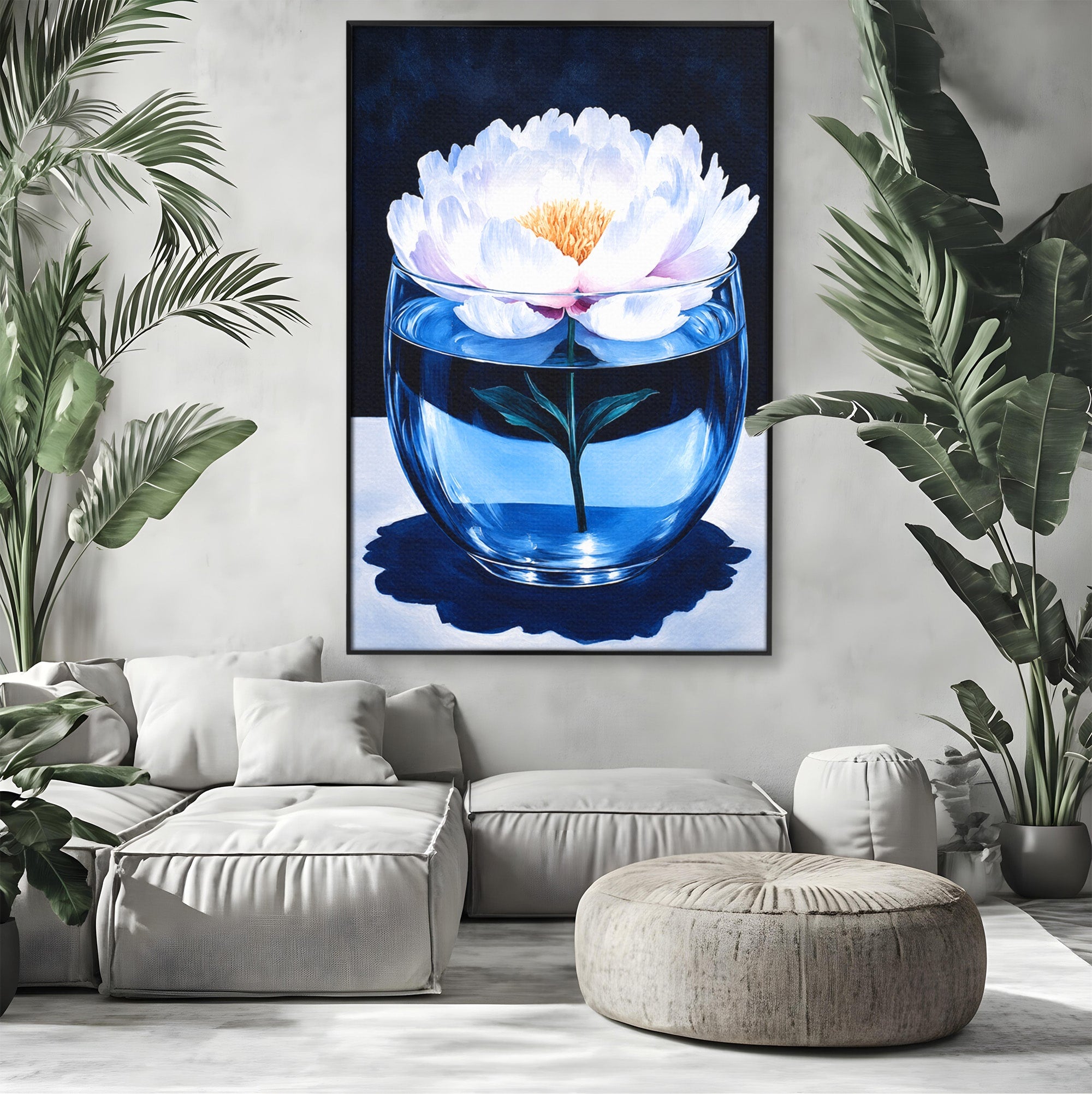 Tablou Canvas Premium LuxCanva® A1824, Bujor In Vaza, Bujor, Vaza, Floral, Living, Dormitor, Culori Vibrante