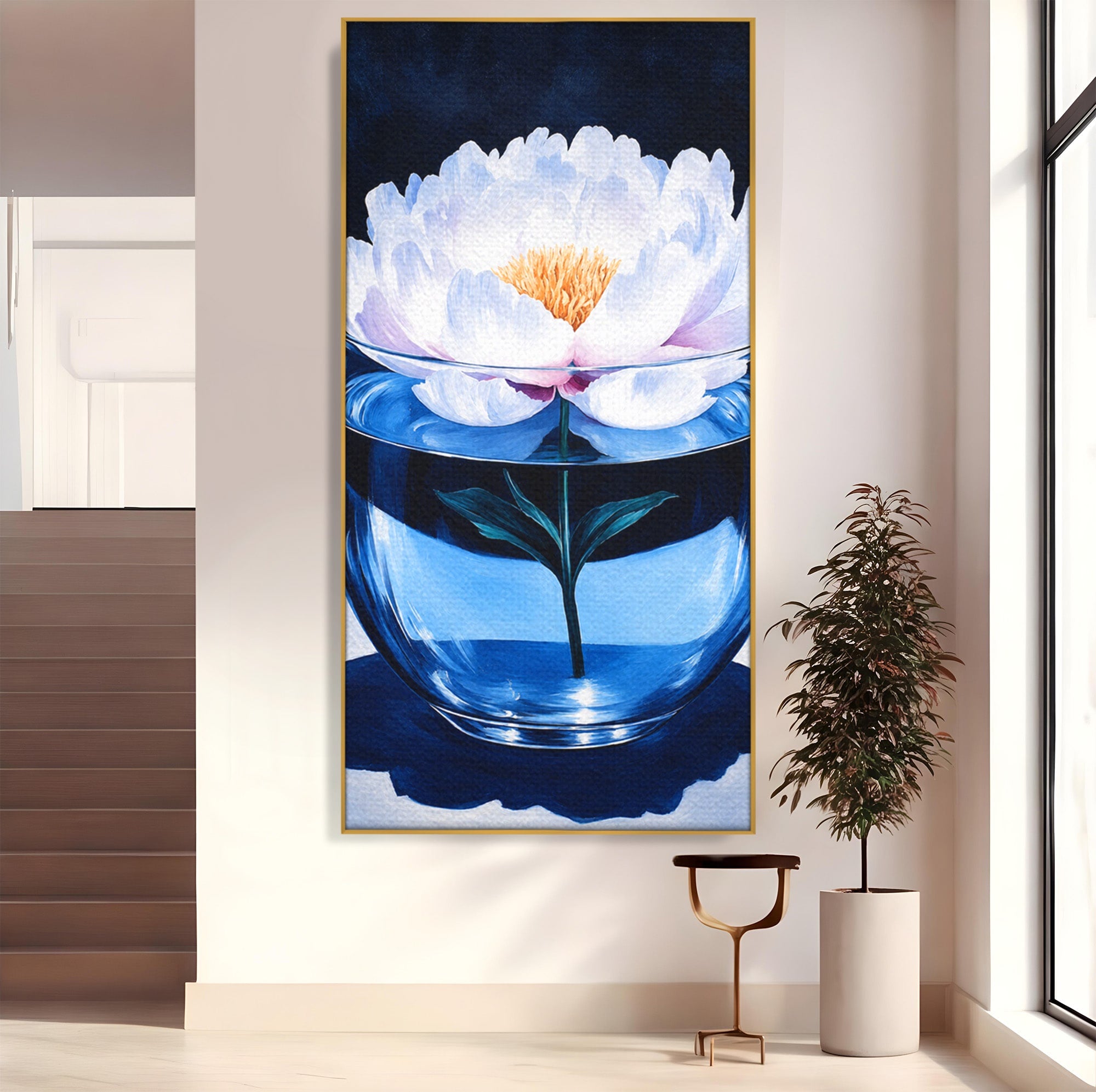 Tablou Canvas Premium LuxCanva® A1824, Bujor In Vaza, Bujor, Vaza, Floral, Living, Dormitor, Culori Vibrante