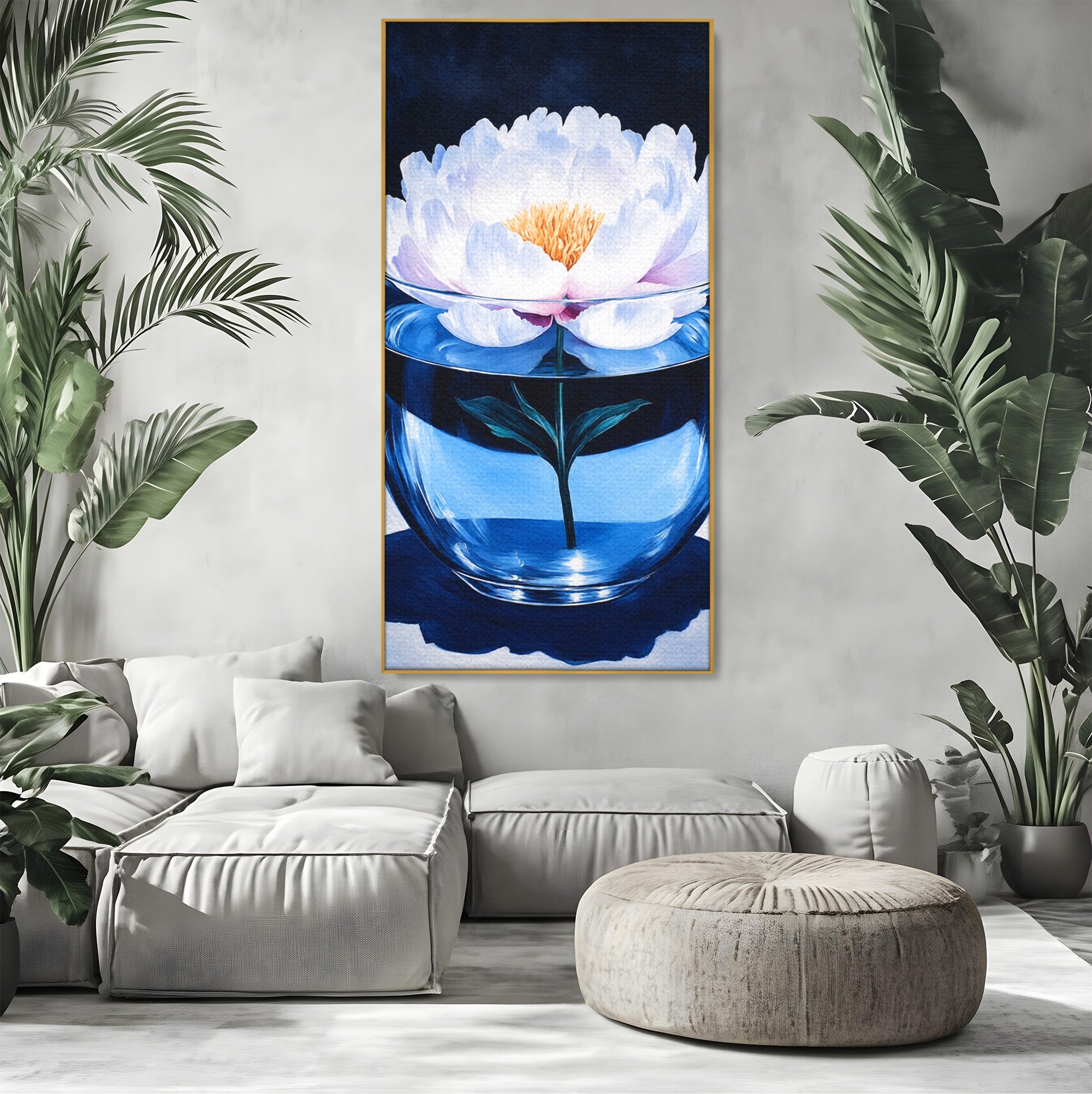 Tablou Canvas Premium LuxCanva® A1824, Bujor In Vaza, Bujor, Vaza, Floral, Living, Dormitor, Culori Vibrante