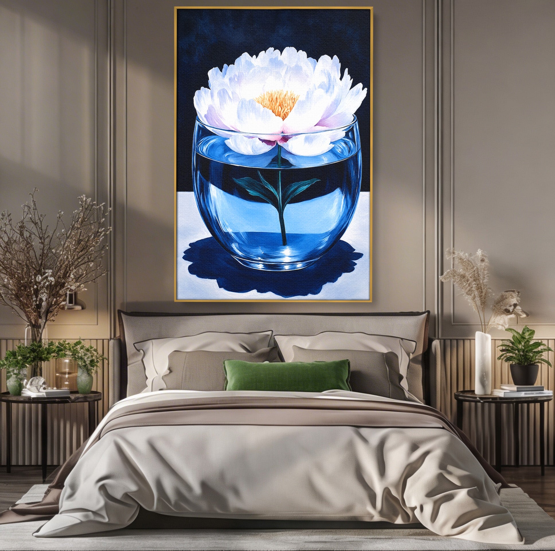 Tablou Canvas Premium LuxCanva® A1824, Bujor In Vaza, Bujor, Vaza, Floral, Living, Dormitor, Culori Vibrante