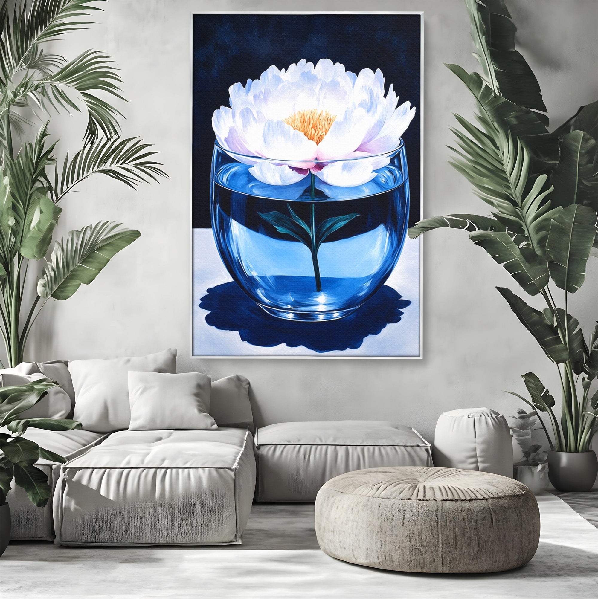 Tablou Canvas Premium LuxCanva® A1824, Bujor In Vaza, Bujor, Vaza, Floral, Living, Dormitor, Culori Vibrante