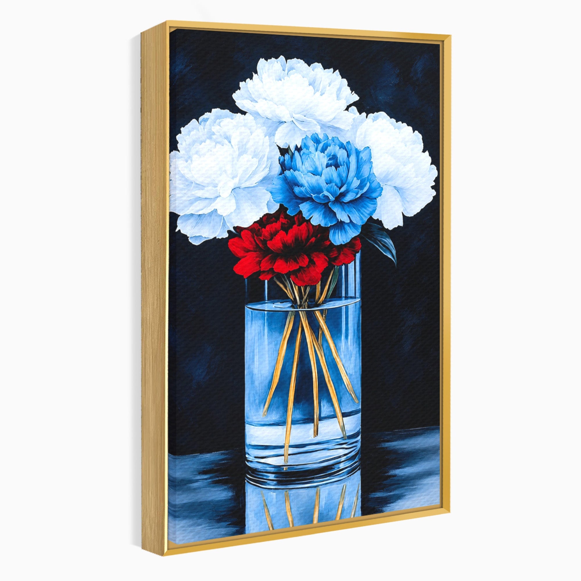 Tablou Canvas Premium LuxCanva® A1825, Buchet De Pivonii, Flori, Vaza, Eleganta, Dormitor, Living, Culori Vibrante