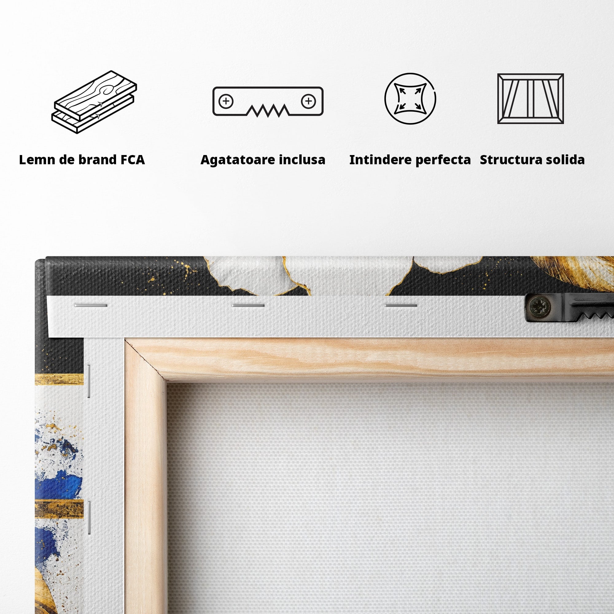 Tablou Canvas Premium LuxCanva® A1826, Splendoare în Alb, Floare, Abstract, Modern, Eleganta, Living, Dormitor, Culori Vibrante