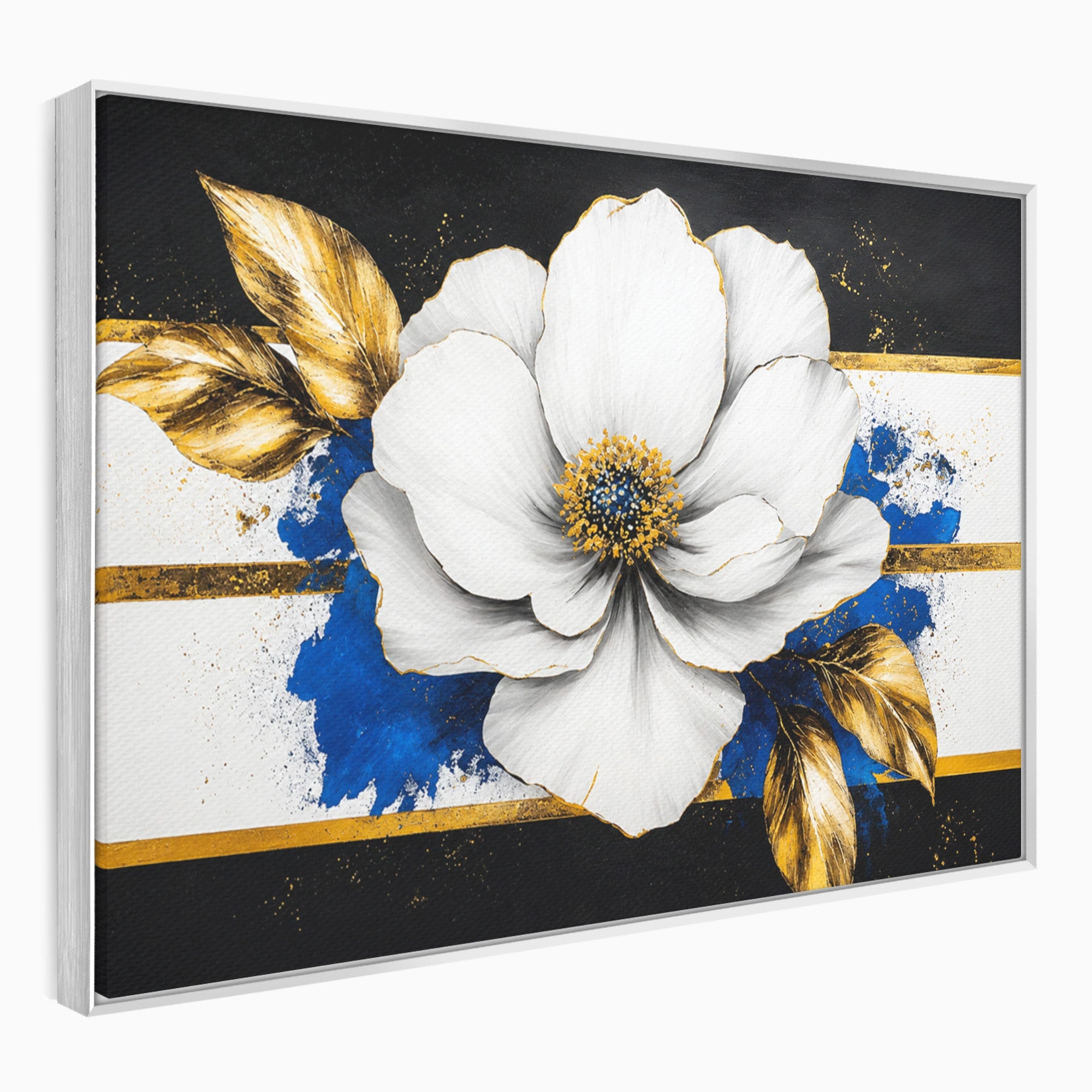 Tablou Canvas Premium LuxCanva® A1826, Splendoare în Alb, Floare, Abstract, Modern, Eleganta, Living, Dormitor, Culori Vibrante