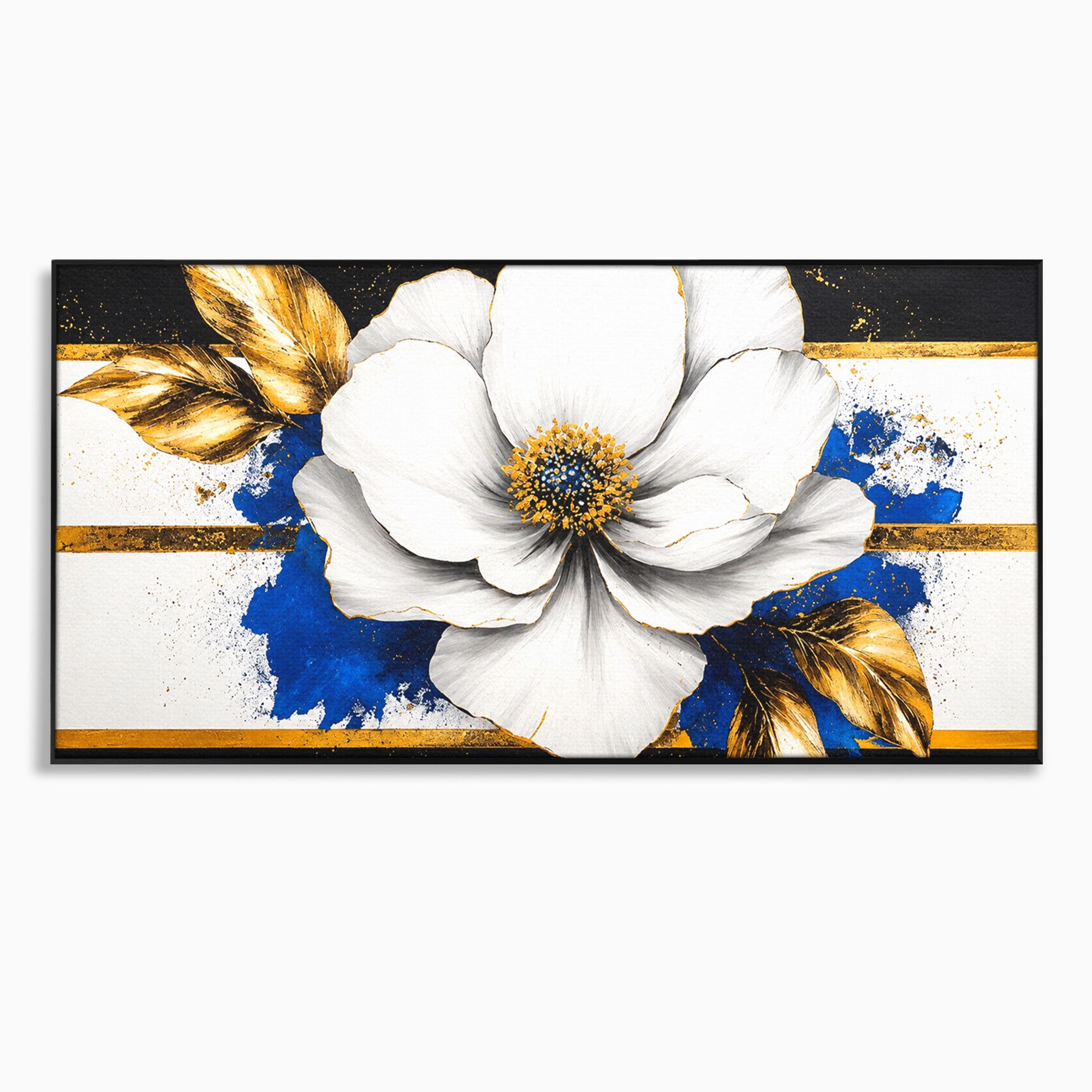 Tablou Canvas Premium LuxCanva® A1826, Splendoare în Alb, Floare, Abstract, Modern, Eleganta, Living, Dormitor, Culori Vibrante