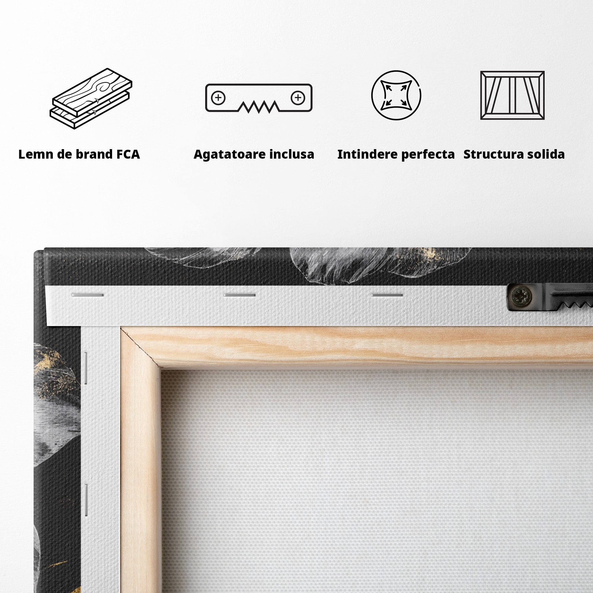 Tablou Canvas Premium LuxCanva® A1828, Eleganță de Argint, Floare, Eleganta, Abstract, Dormitor, Living, Culori Vibrante