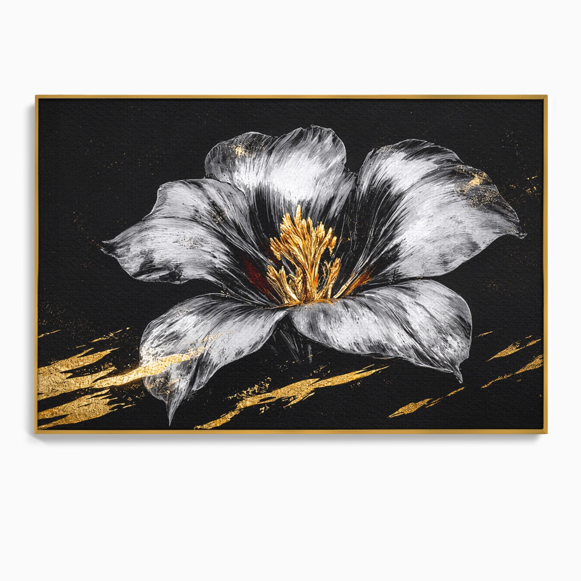 Tablou Canvas Premium LuxCanva® A1828, Eleganță de Argint, Floare, Eleganta, Abstract, Dormitor, Living, Culori Vibrante