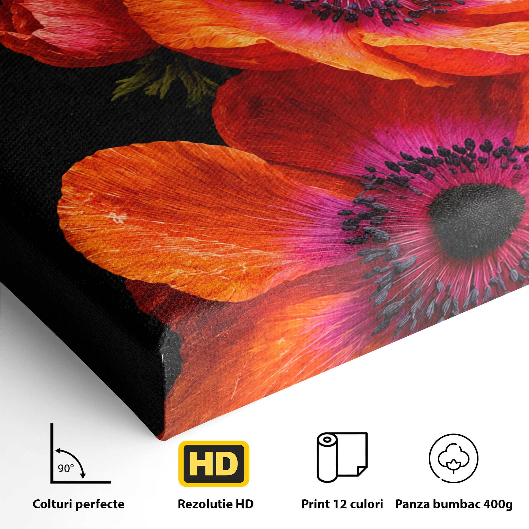 Tablou Canvas Premium LuxCanva® A1829, Maci Rosii, Maci, Flori, Natura, Vibrant, Dormitor, Culori Vibrante