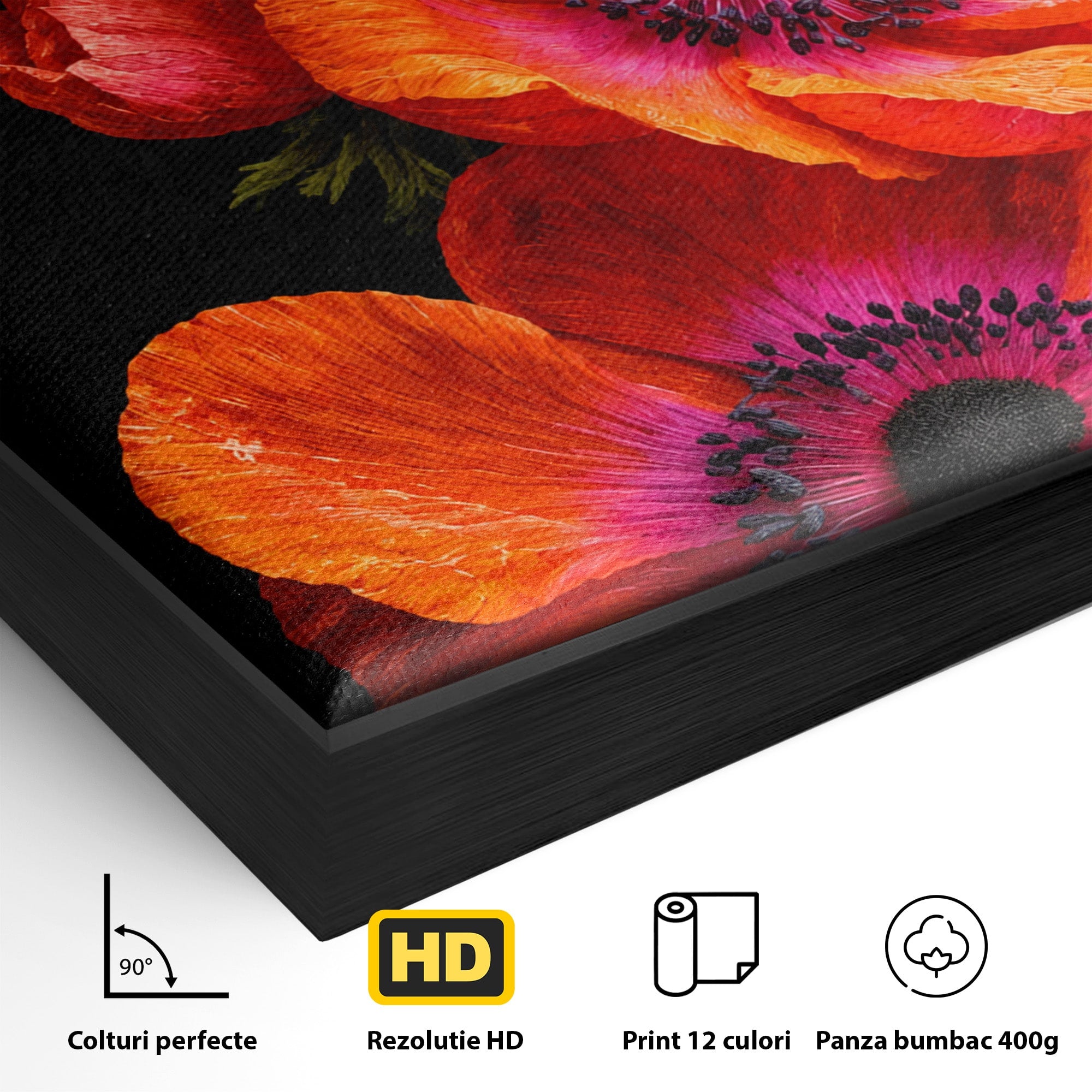 Tablou Canvas Premium LuxCanva® A1829, Maci Rosii, Maci, Flori, Natura, Vibrant, Dormitor, Culori Vibrante