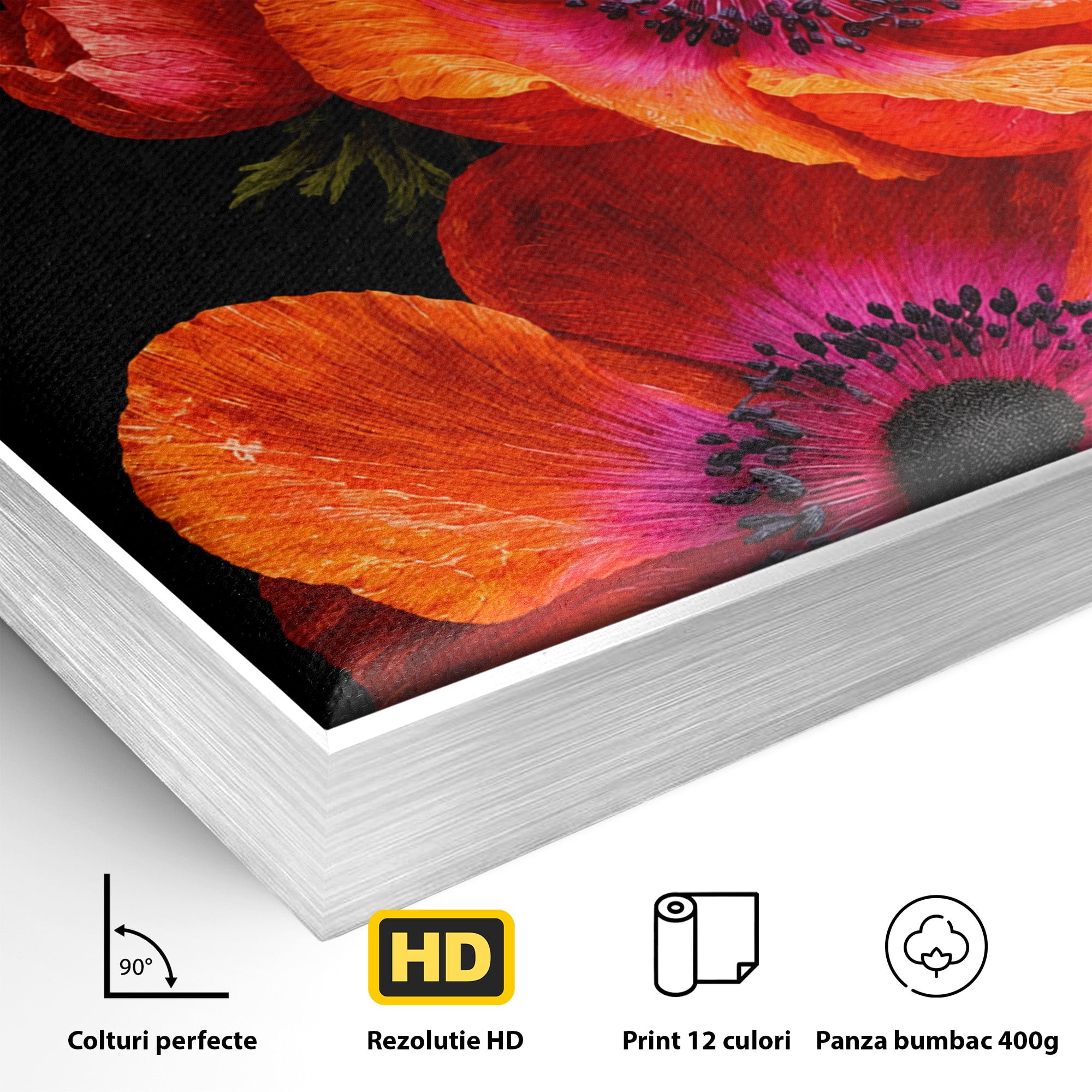 Tablou Canvas Premium LuxCanva® A1829, Maci Rosii, Maci, Flori, Natura, Vibrant, Dormitor, Culori Vibrante