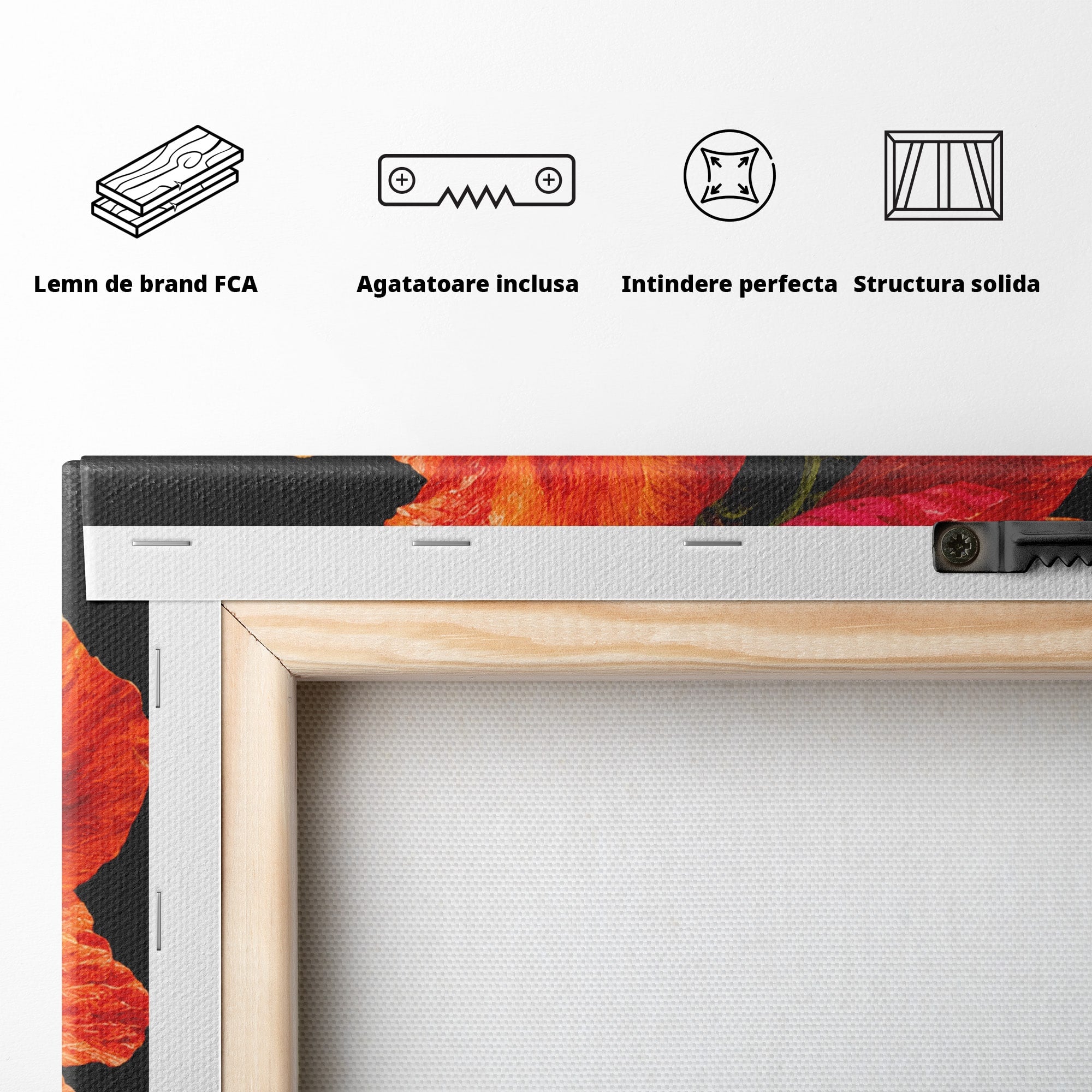 Tablou Canvas Premium LuxCanva® A1829, Maci Rosii, Maci, Flori, Natura, Vibrant, Dormitor, Culori Vibrante