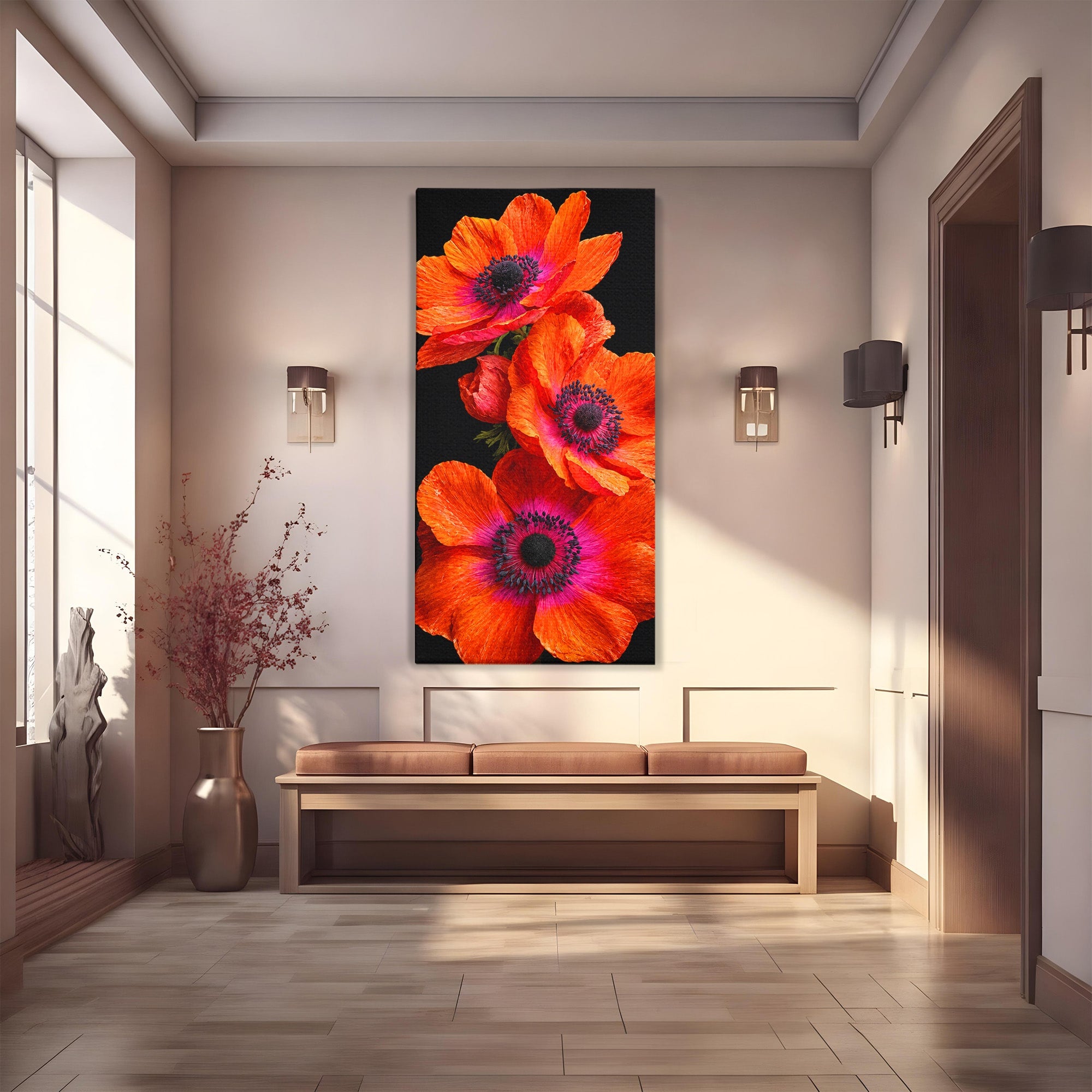 Tablou Canvas Premium LuxCanva® A1829, Maci Rosii, Maci, Flori, Natura, Vibrant, Dormitor, Culori Vibrante
