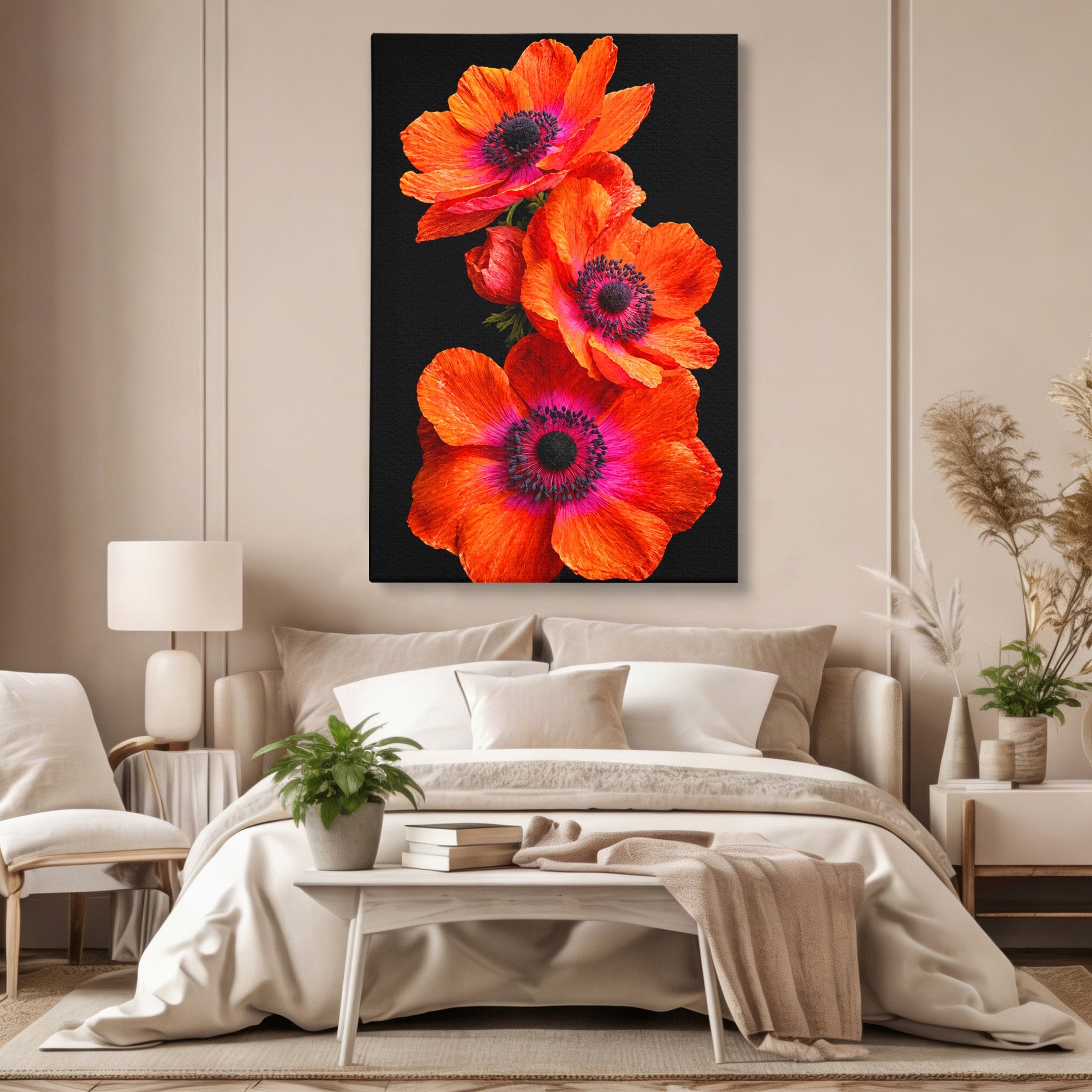 Tablou Canvas Premium LuxCanva® A1829, Maci Rosii, Maci, Flori, Natura, Vibrant, Dormitor, Culori Vibrante