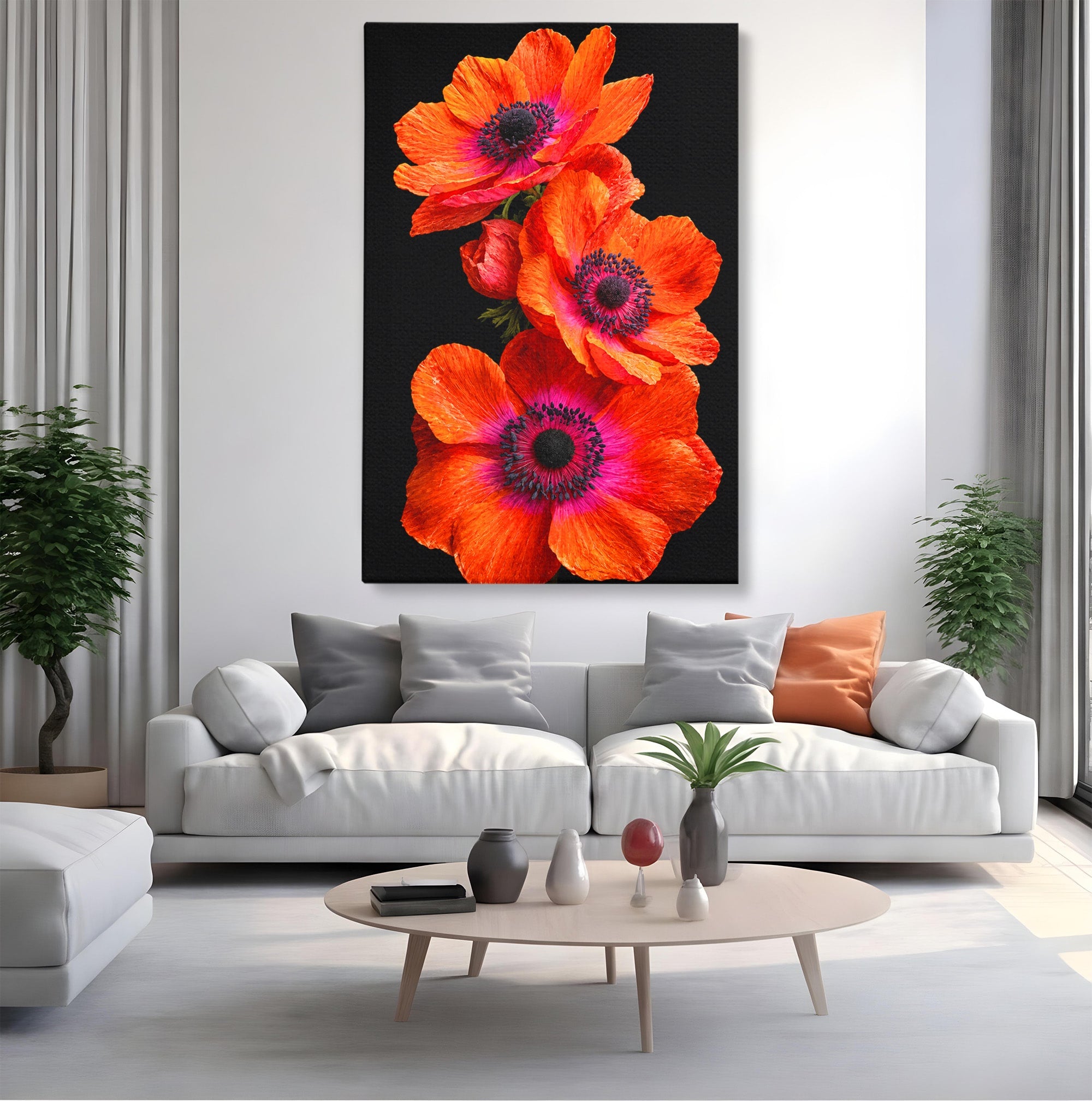 Tablou Canvas Premium LuxCanva® A1829, Maci Rosii, Maci, Flori, Natura, Vibrant, Dormitor, Culori Vibrante