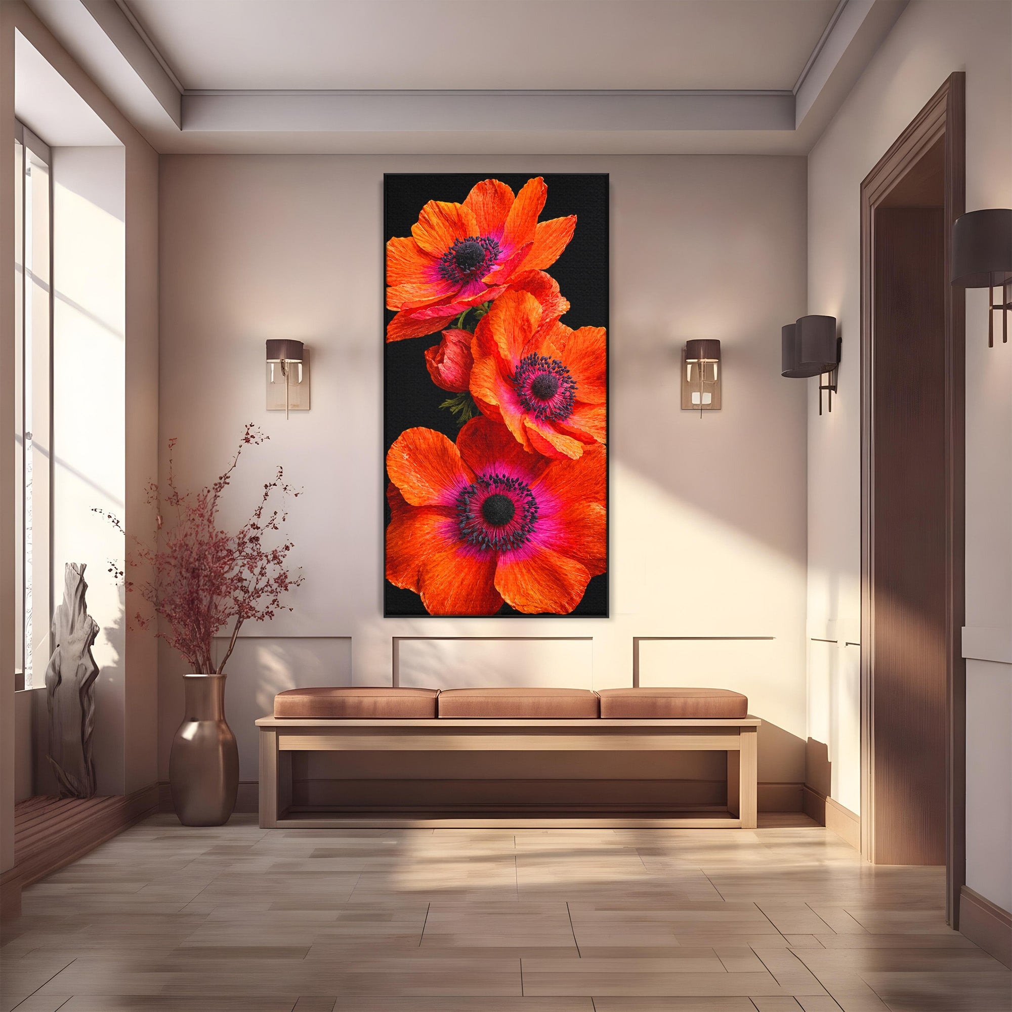 Tablou Canvas Premium LuxCanva® A1829, Maci Rosii, Maci, Flori, Natura, Vibrant, Dormitor, Culori Vibrante