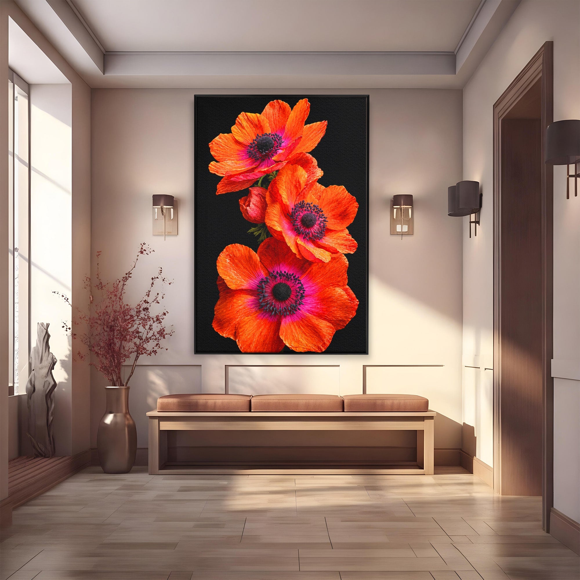 Tablou Canvas Premium LuxCanva® A1829, Maci Rosii, Maci, Flori, Natura, Vibrant, Dormitor, Culori Vibrante