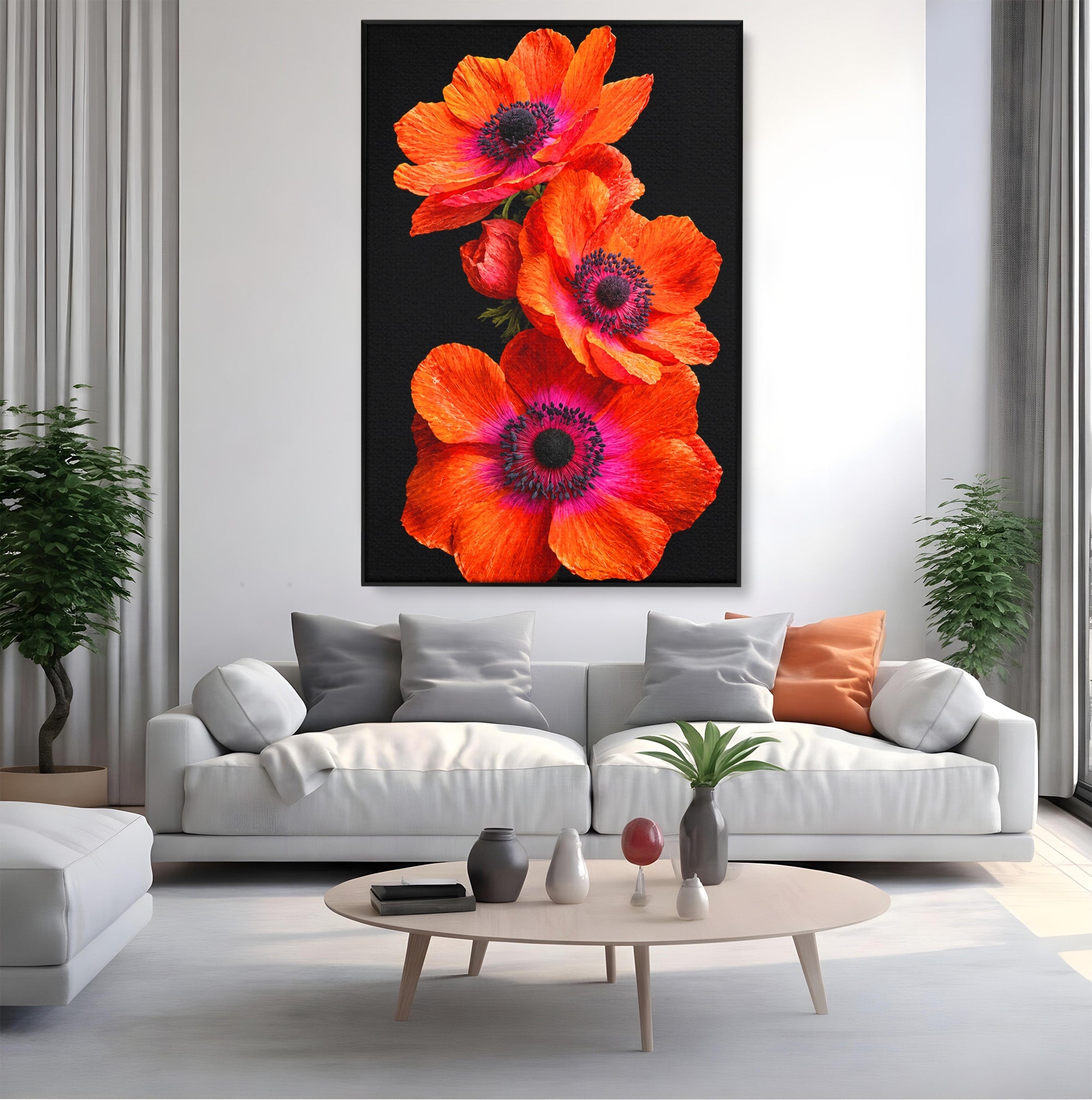 Tablou Canvas Premium LuxCanva® A1829, Maci Rosii, Maci, Flori, Natura, Vibrant, Dormitor, Culori Vibrante