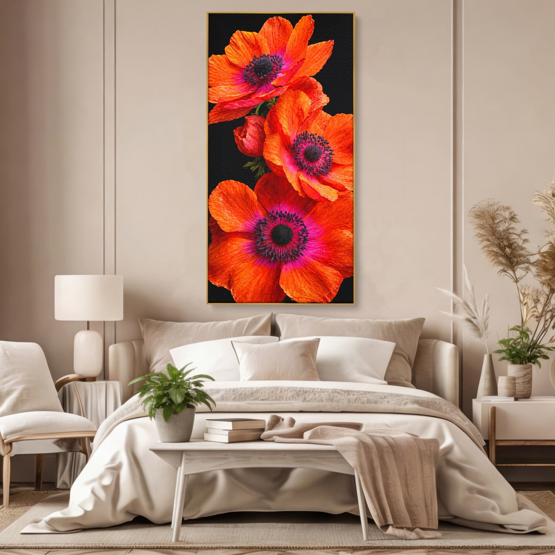 Tablou Canvas Premium LuxCanva® A1829, Maci Rosii, Maci, Flori, Natura, Vibrant, Dormitor, Culori Vibrante