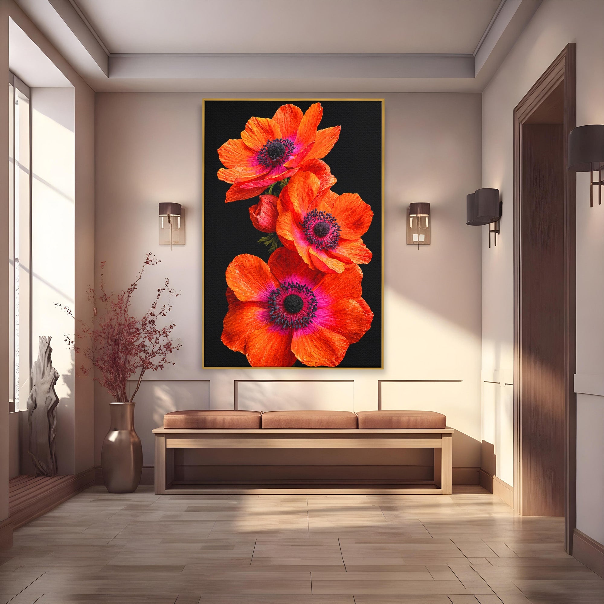 Tablou Canvas Premium LuxCanva® A1829, Maci Rosii, Maci, Flori, Natura, Vibrant, Dormitor, Culori Vibrante