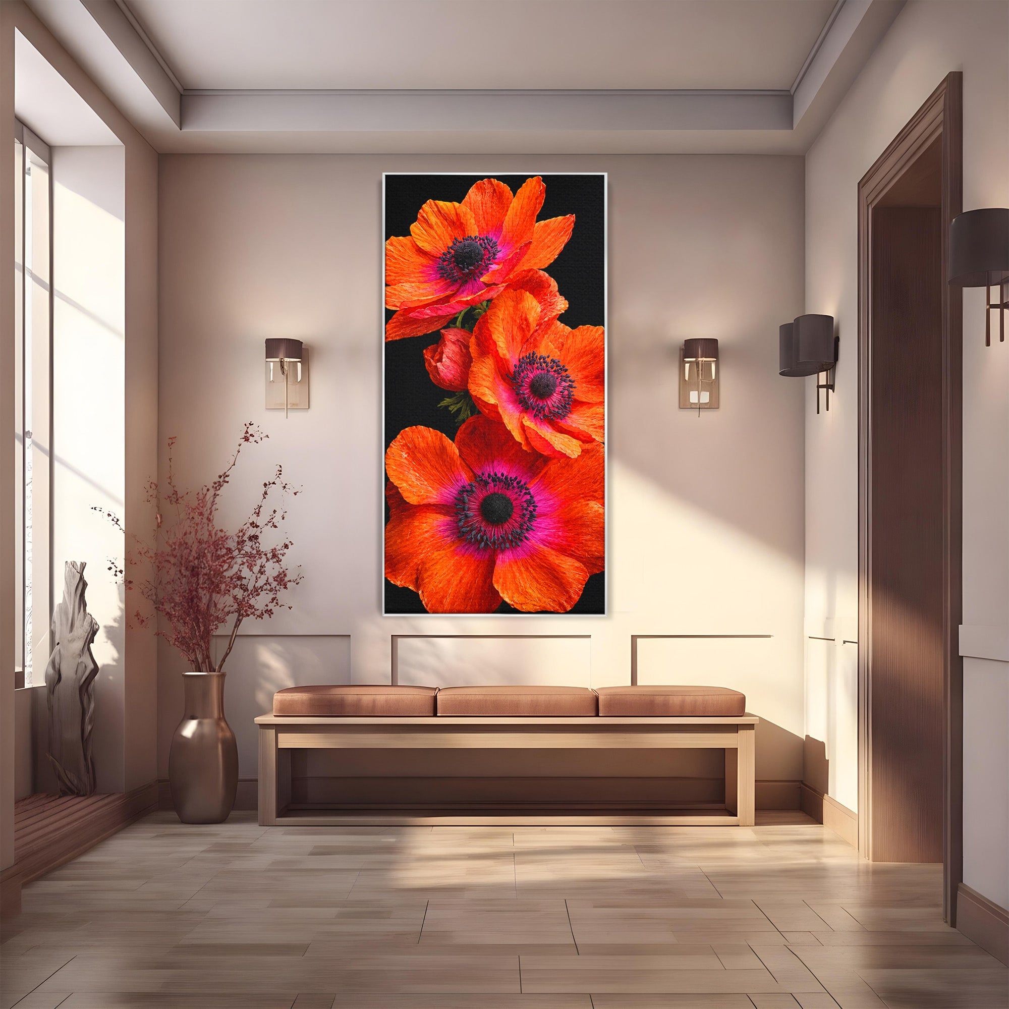 Tablou Canvas Premium LuxCanva® A1829, Maci Rosii, Maci, Flori, Natura, Vibrant, Dormitor, Culori Vibrante