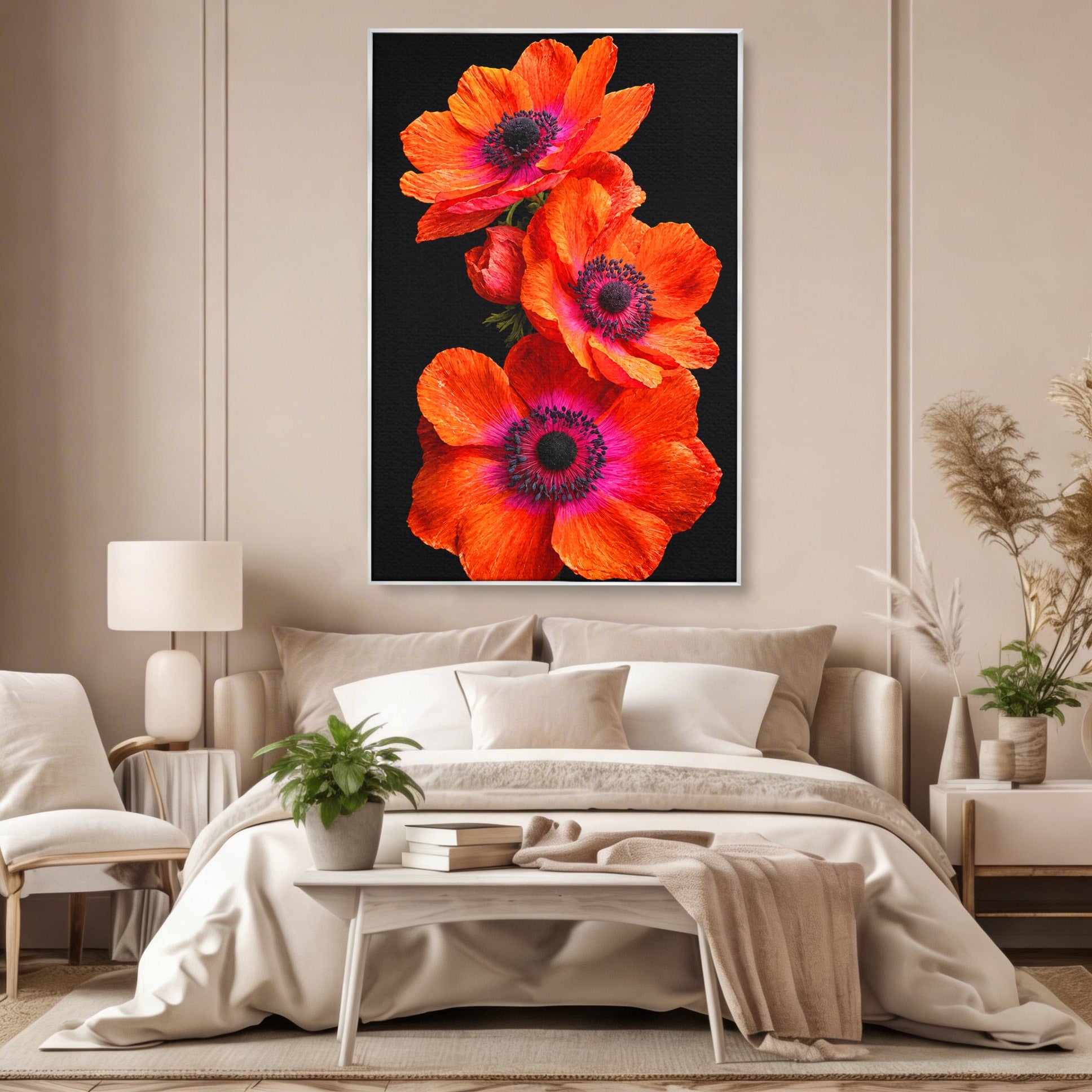 Tablou Canvas Premium LuxCanva® A1829, Maci Rosii, Maci, Flori, Natura, Vibrant, Dormitor, Culori Vibrante