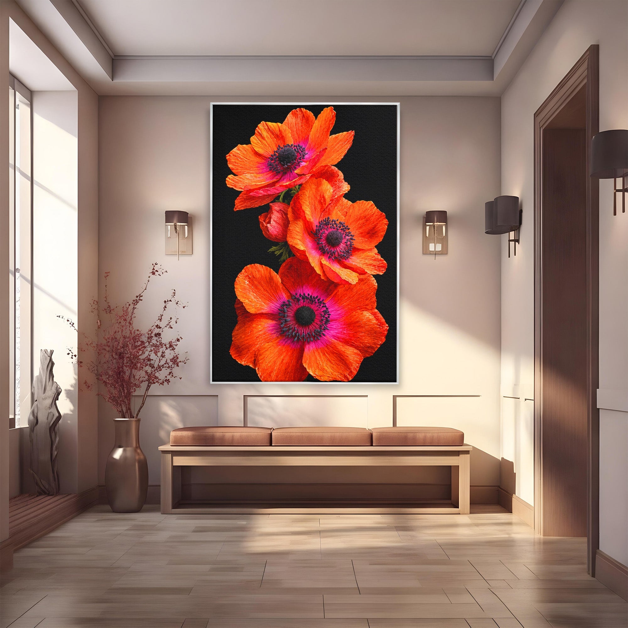 Tablou Canvas Premium LuxCanva® A1829, Maci Rosii, Maci, Flori, Natura, Vibrant, Dormitor, Culori Vibrante
