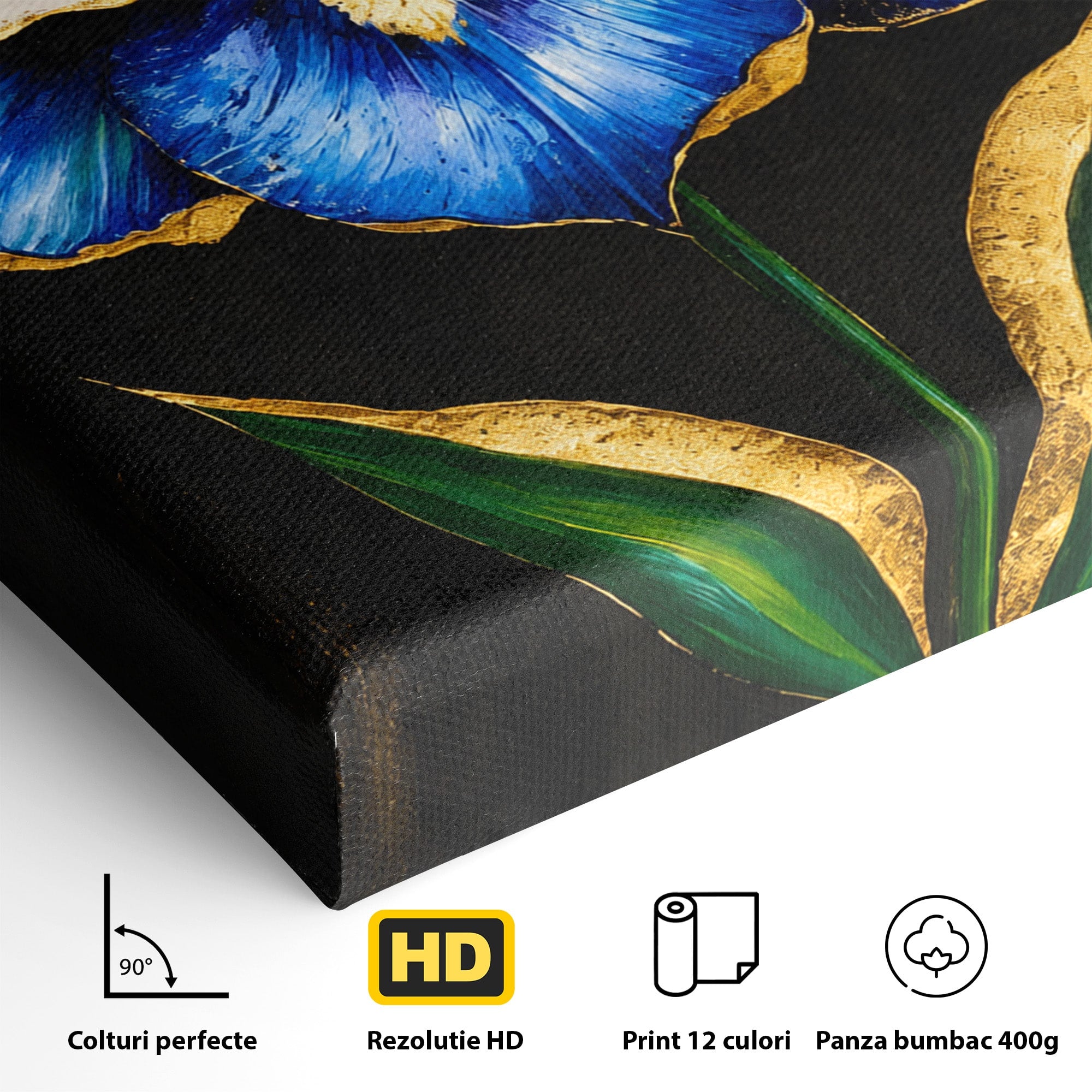 Tablou Canvas Premium LuxCanva® A1830, Iris Prețios, Floare, Natura, Eleganta, Living, Dormitor, Culori Vibrante