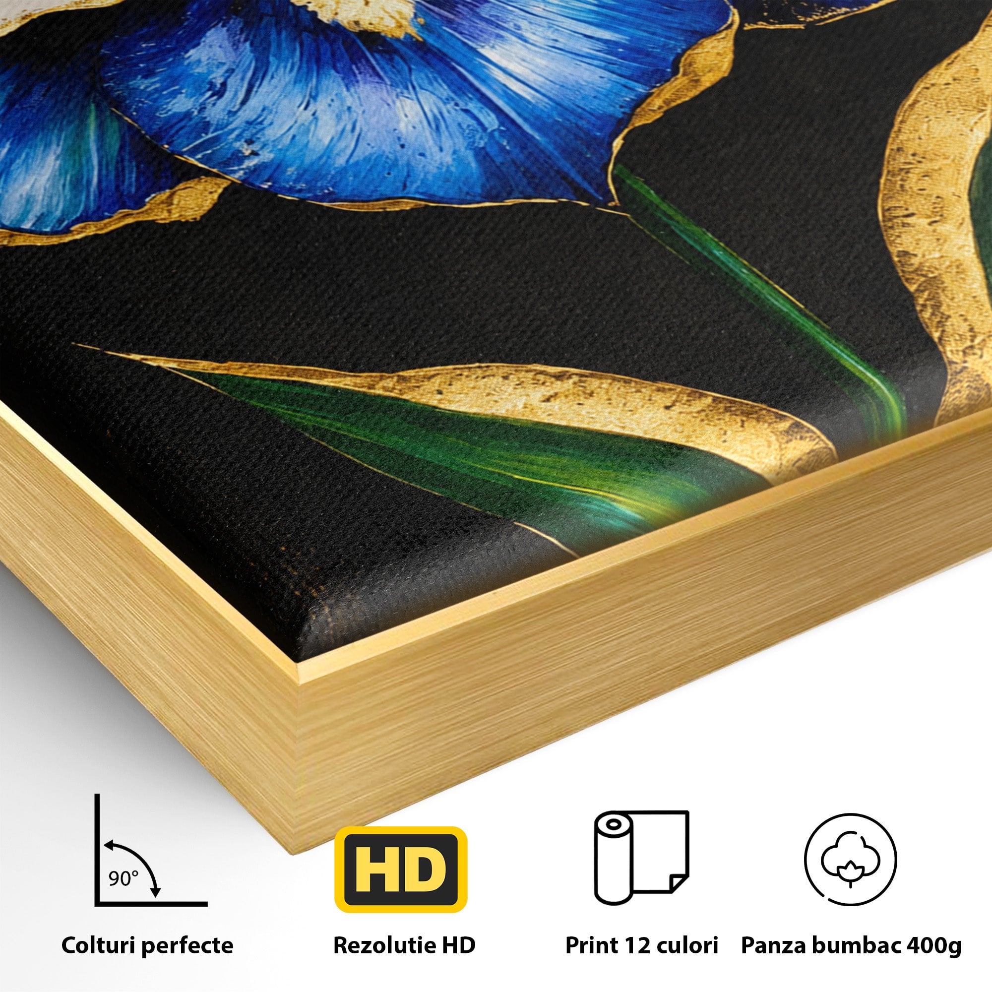 Tablou Canvas Premium LuxCanva® A1830, Iris Prețios, Floare, Natura, Eleganta, Living, Dormitor, Culori Vibrante