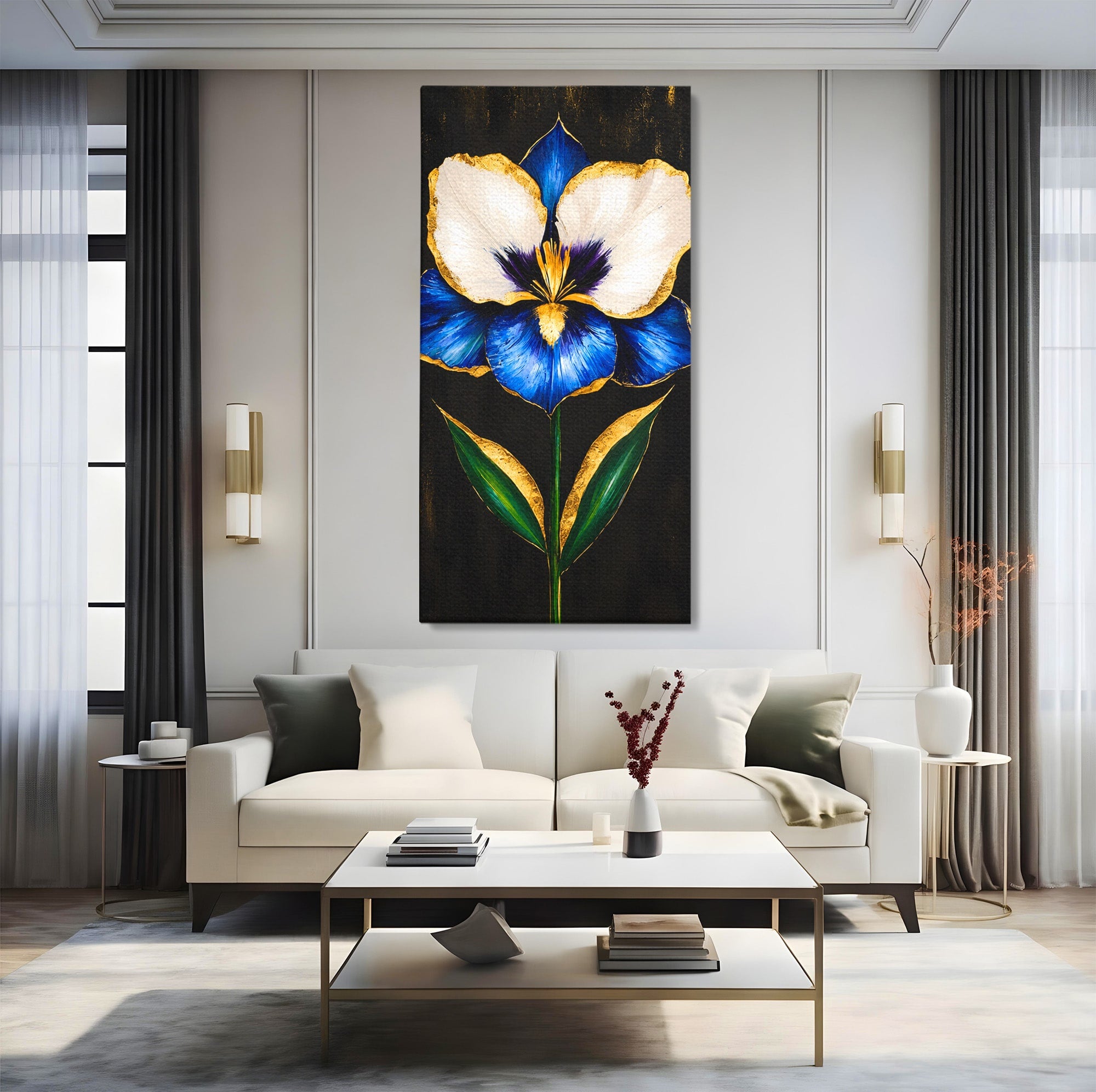 Tablou Canvas Premium LuxCanva® A1830, Iris Prețios, Floare, Natura, Eleganta, Living, Dormitor, Culori Vibrante