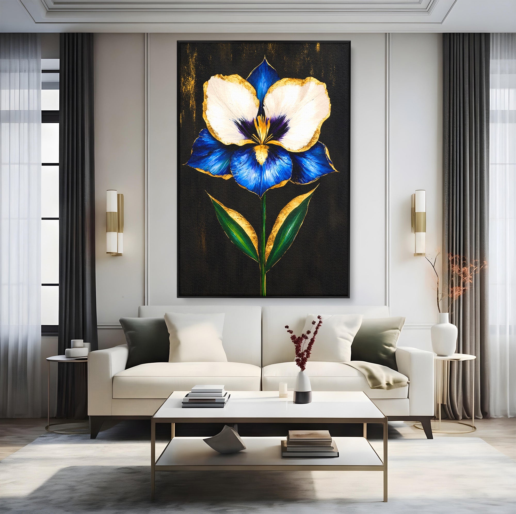 Tablou Canvas Premium LuxCanva® A1830, Iris Prețios, Floare, Natura, Eleganta, Living, Dormitor, Culori Vibrante