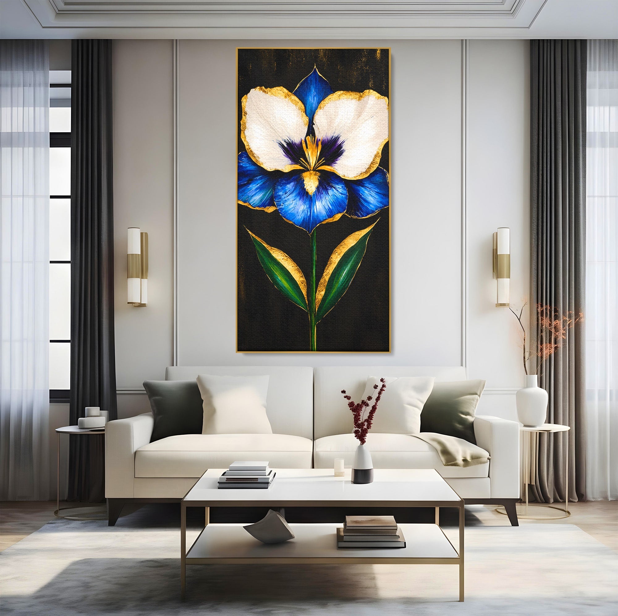 Tablou Canvas Premium LuxCanva® A1830, Iris Prețios, Floare, Natura, Eleganta, Living, Dormitor, Culori Vibrante