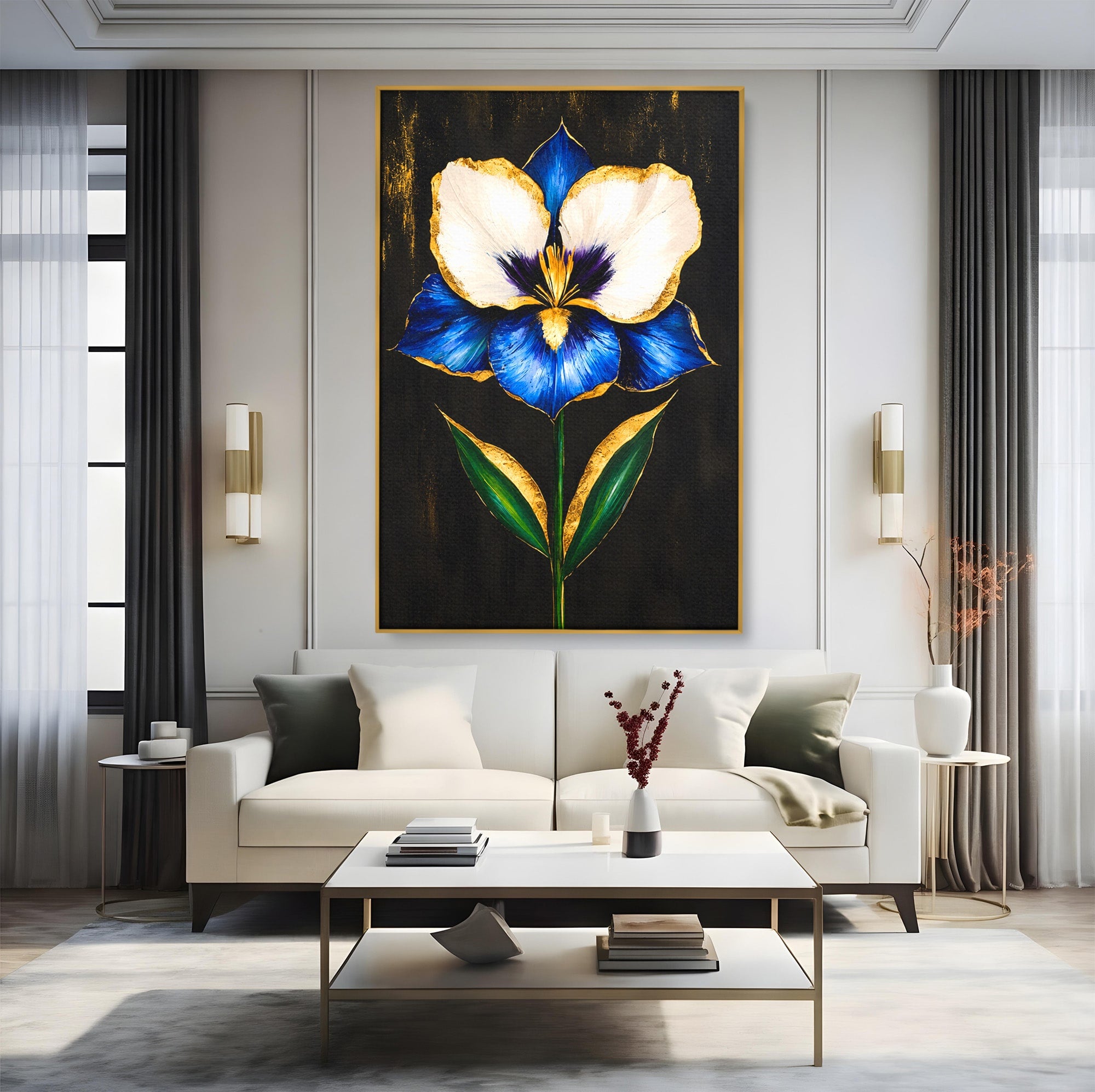 Tablou Canvas Premium LuxCanva® A1830, Iris Prețios, Floare, Natura, Eleganta, Living, Dormitor, Culori Vibrante