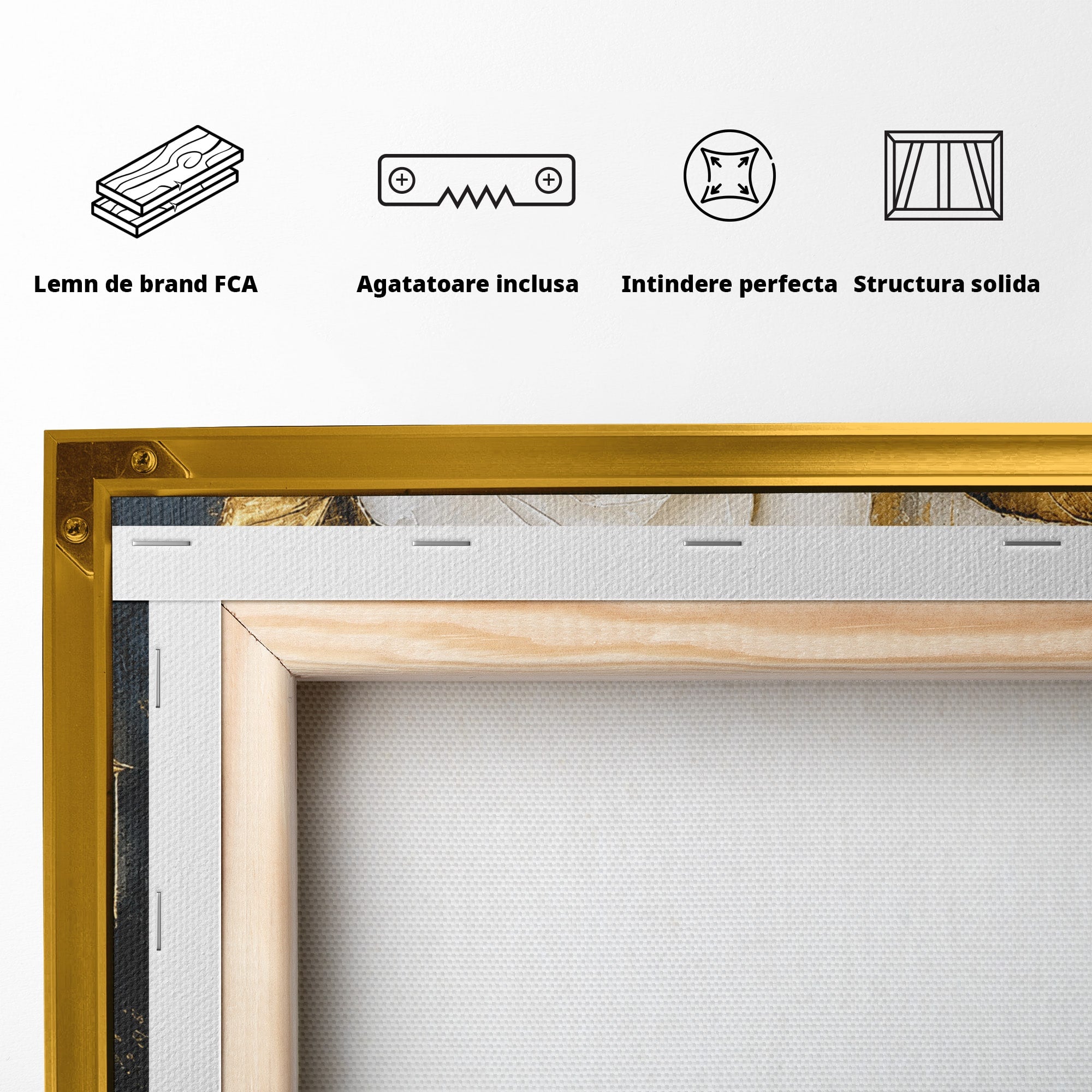 Tablou Canvas Premium LuxCanva® A1831, Trandafirul De Aur, Trandafir, Floare, Eleganta, Arta, Dormitor, Living, Culori Vibrante