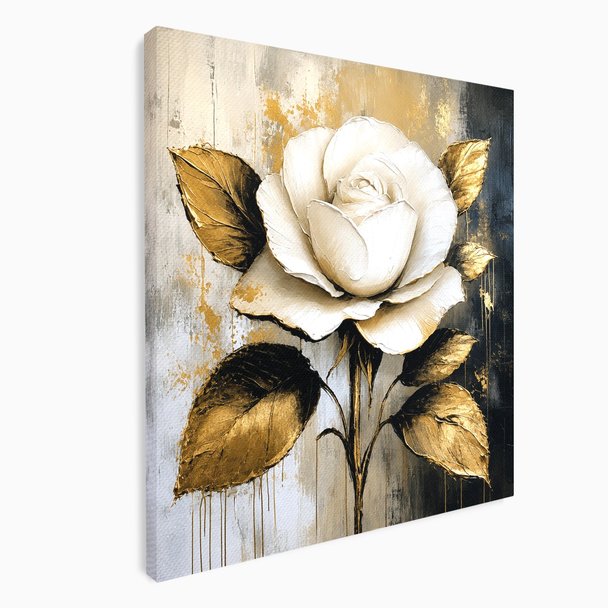 Tablou Canvas Premium LuxCanva® A1831, Trandafirul De Aur, Trandafir, Floare, Eleganta, Arta, Dormitor, Living, Culori Vibrante