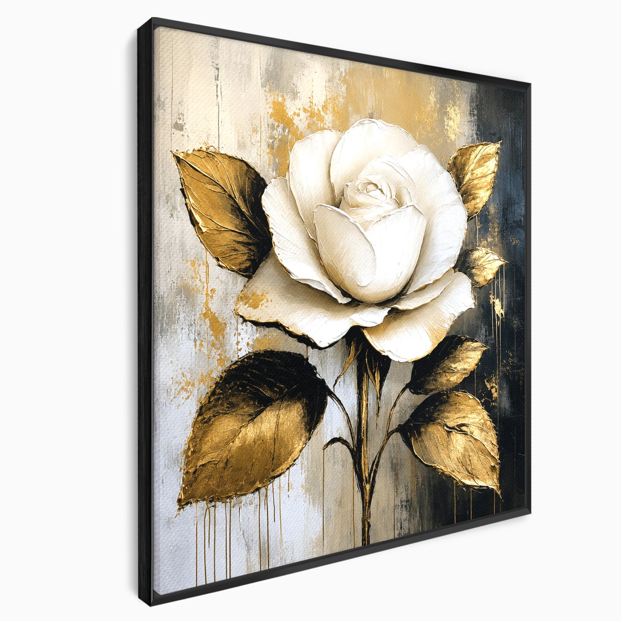 Tablou Canvas Premium LuxCanva® A1831, Trandafirul De Aur, Trandafir, Floare, Eleganta, Arta, Dormitor, Living, Culori Vibrante