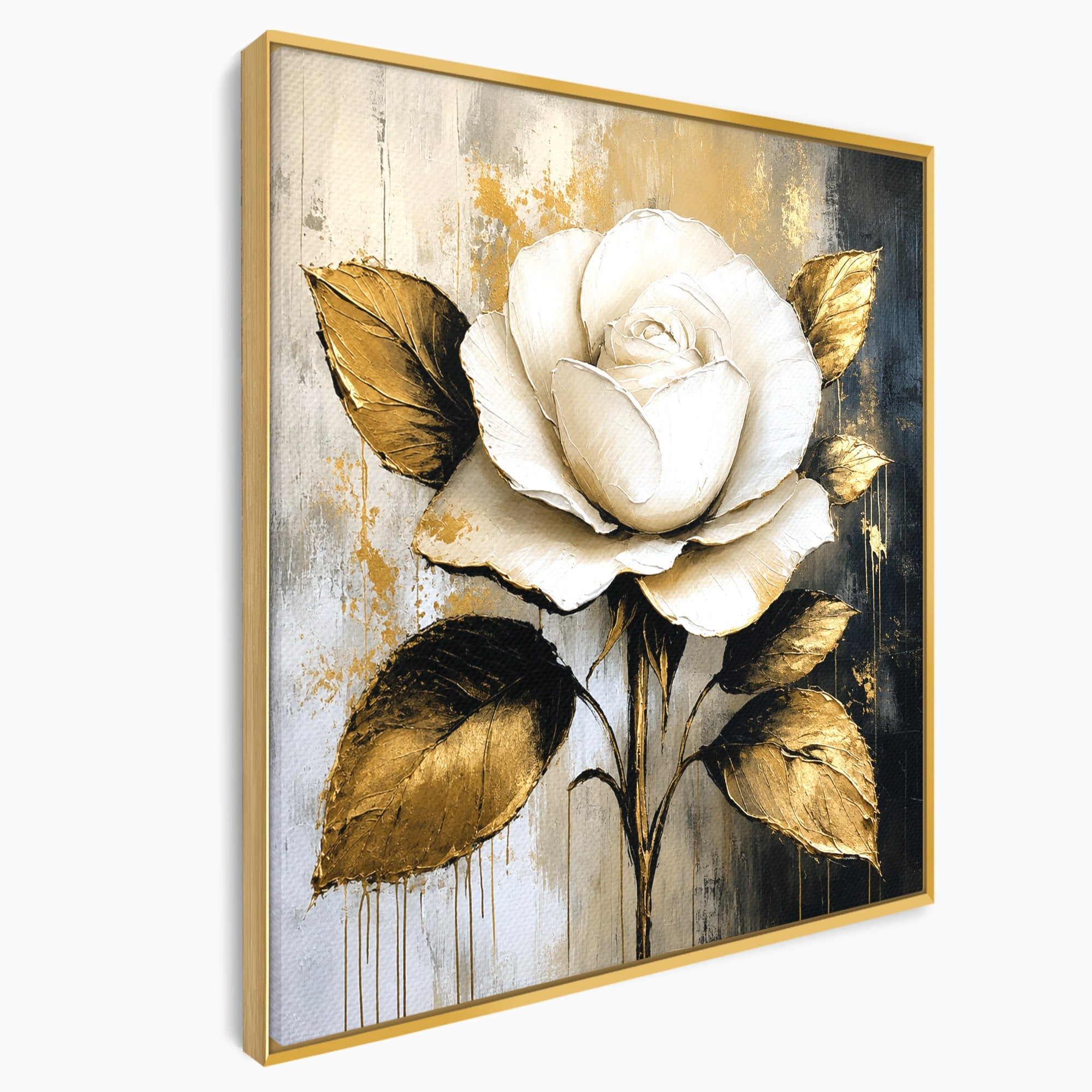 Tablou Canvas Premium LuxCanva® A1831, Trandafirul De Aur, Trandafir, Floare, Eleganta, Arta, Dormitor, Living, Culori Vibrante