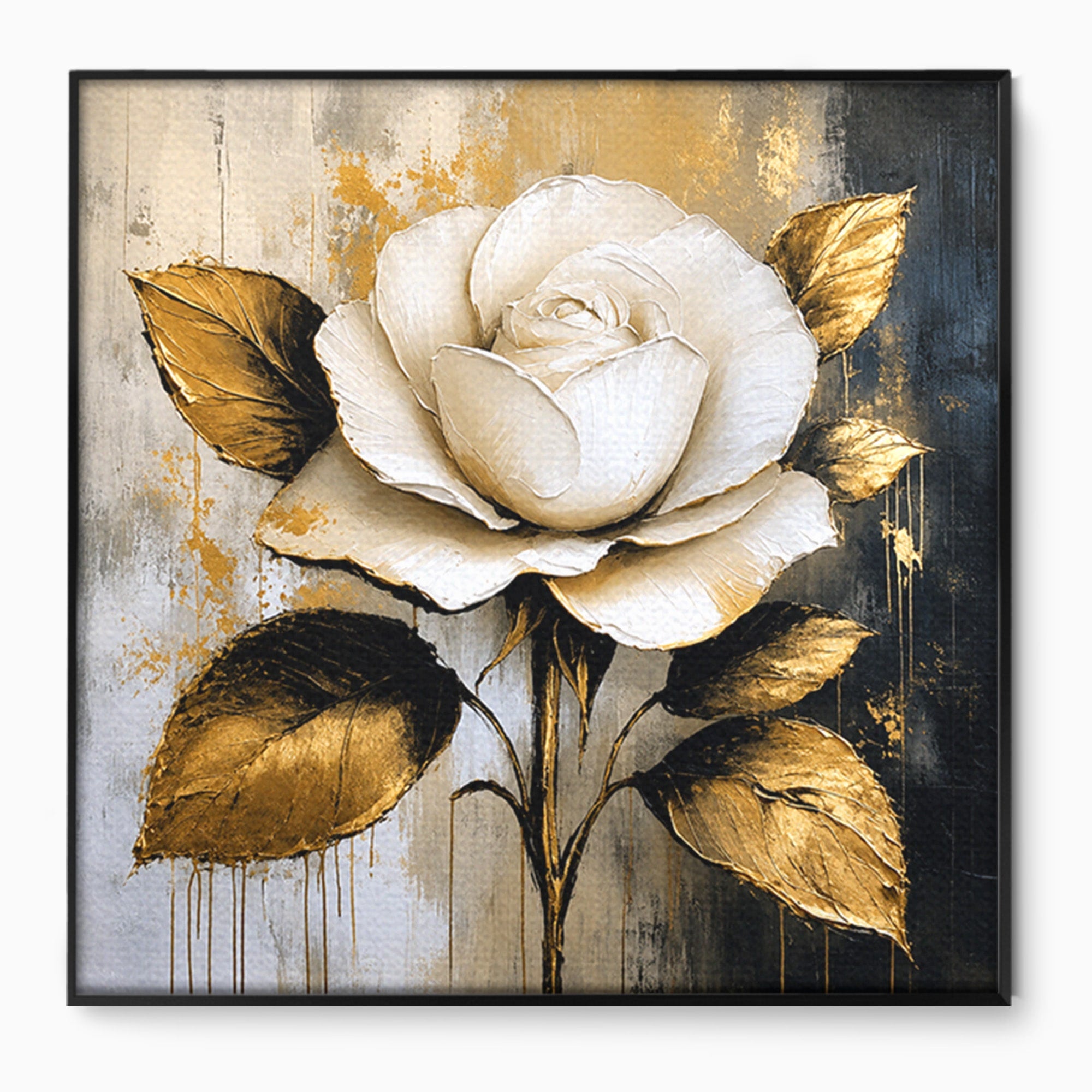 Tablou Canvas Premium LuxCanva® A1831, Trandafirul De Aur, Trandafir, Floare, Eleganta, Arta, Dormitor, Living, Culori Vibrante