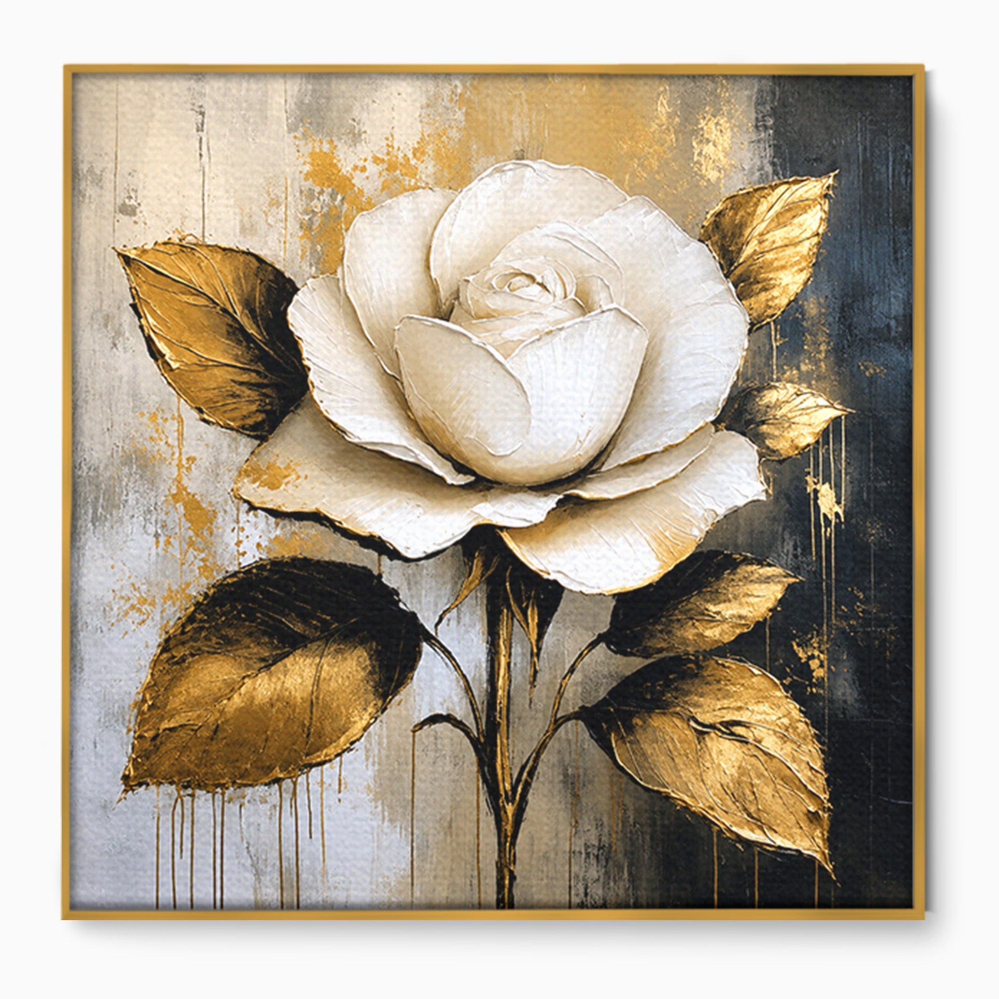 Tablou Canvas Premium LuxCanva® A1831, Trandafirul De Aur, Trandafir, Floare, Eleganta, Arta, Dormitor, Living, Culori Vibrante