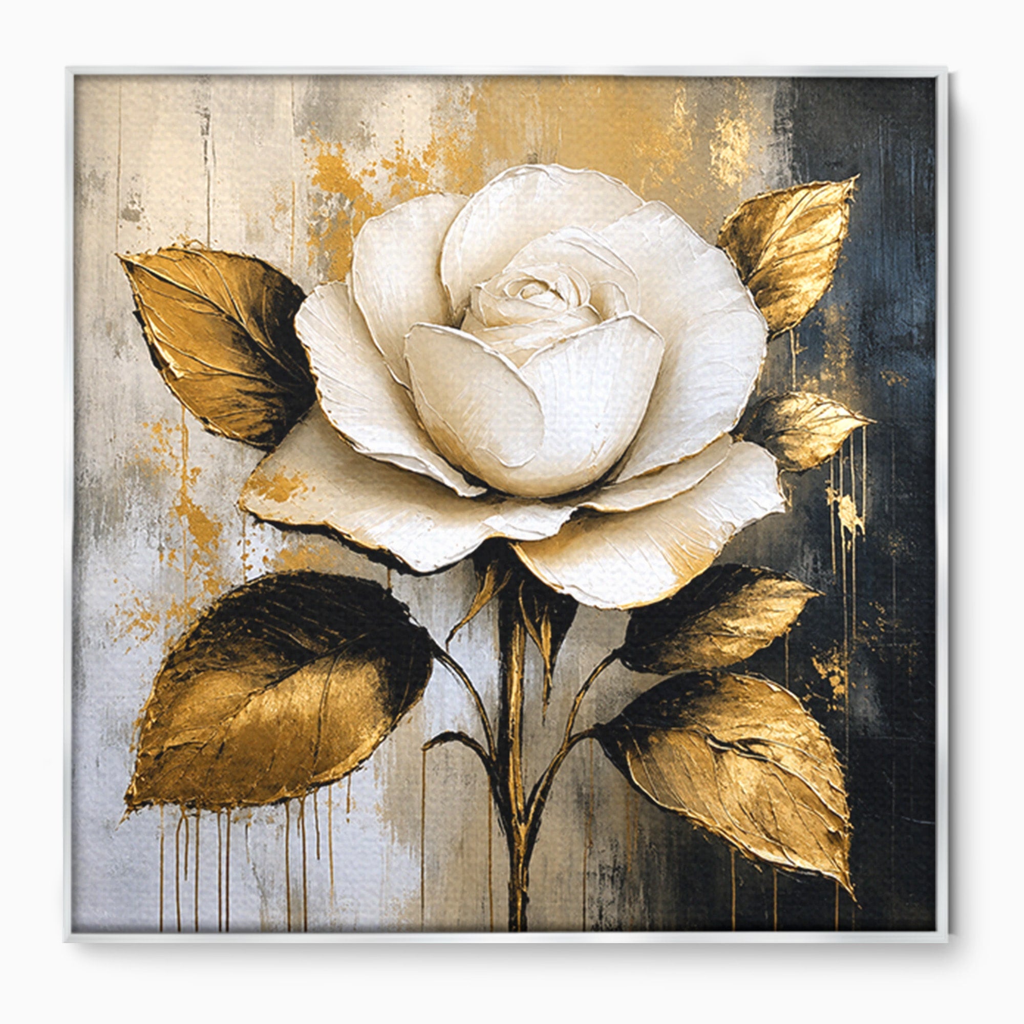 Tablou Canvas Premium LuxCanva® A1831, Trandafirul De Aur, Trandafir, Floare, Eleganta, Arta, Dormitor, Living, Culori Vibrante