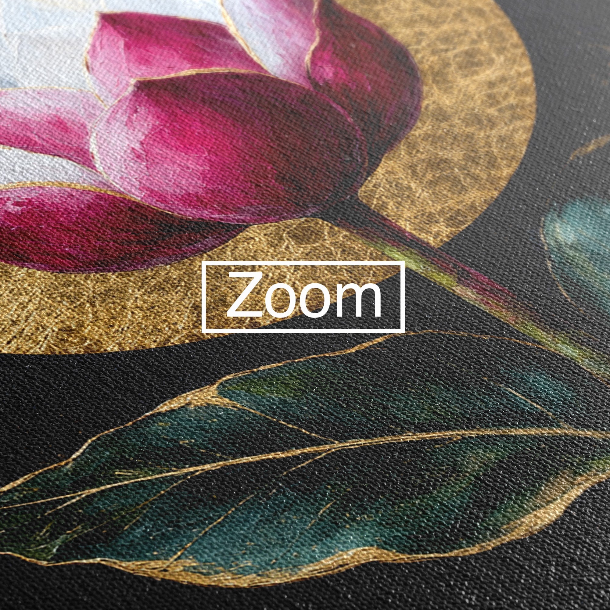 Tablou Canvas Premium LuxCanva® A1832, Eclipsa Florii, Floare, Lotus, Auriu, Living, Dormitor, Culori Vibrante