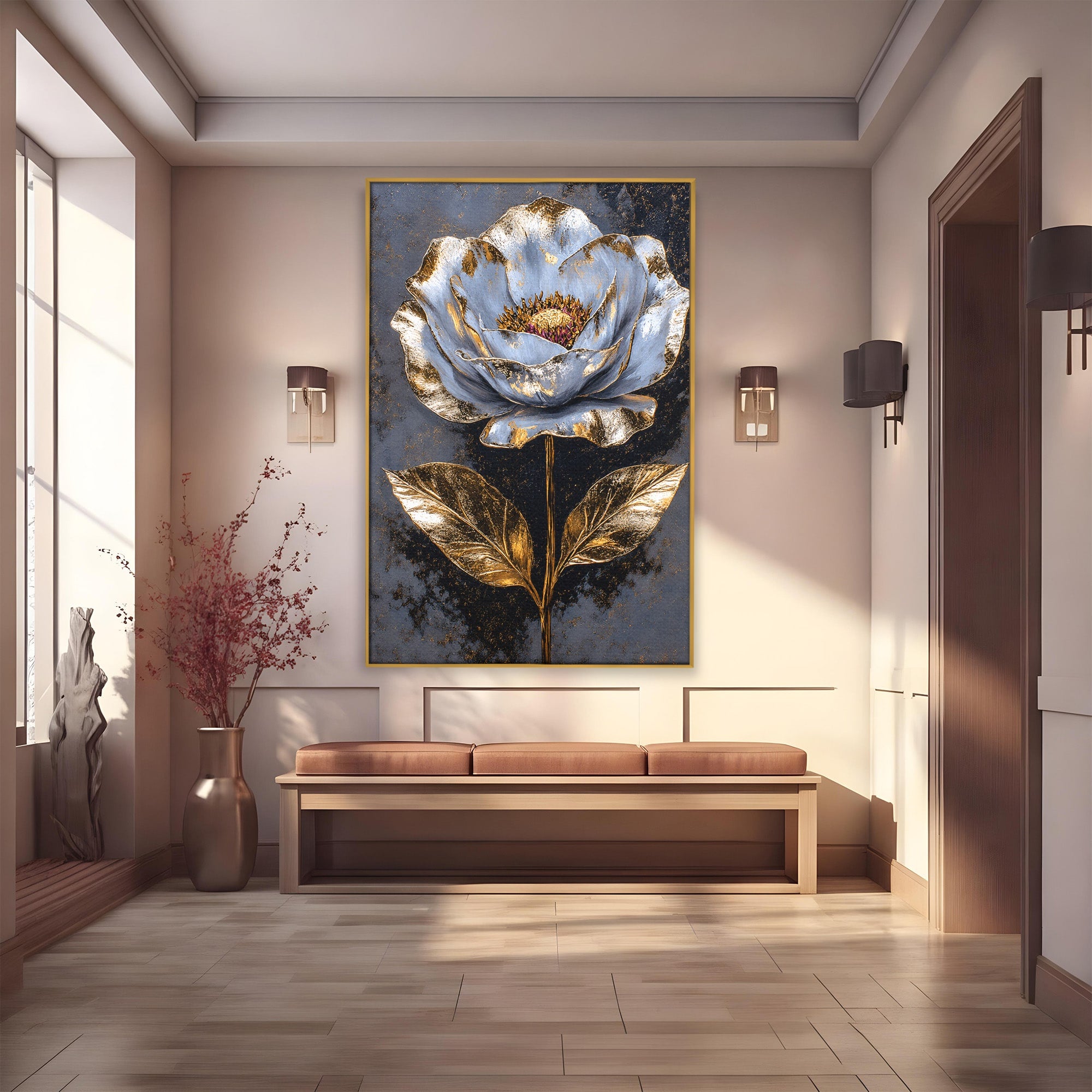 Tablou Canvas Premium LuxCanva® A1833, Noblețe în Floare, Floare, Natura, Elegant, Dormitor, Living, Culori Vibrante