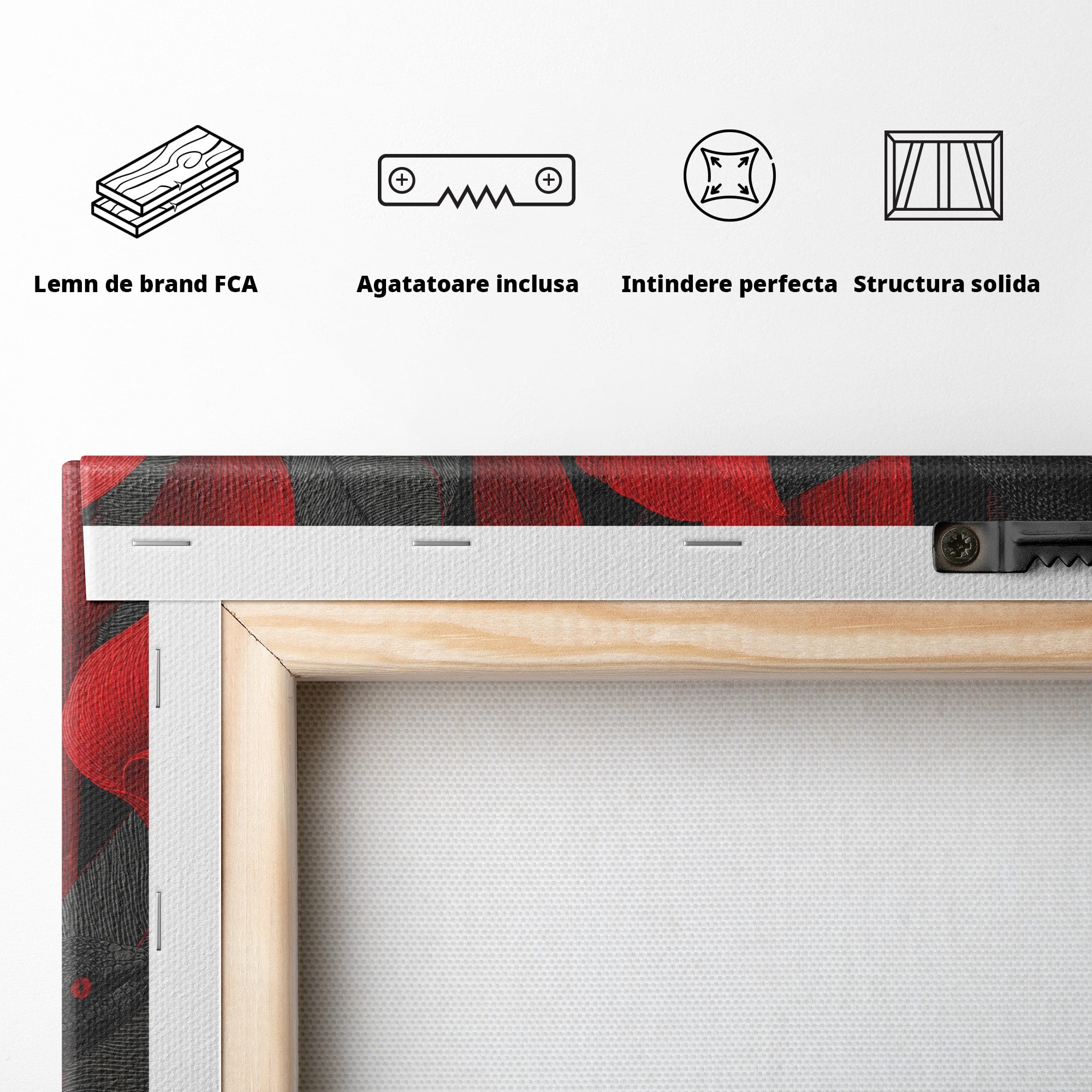 Tablou Canvas Premium LuxCanva® A1834, Sarpele Si Crinii Rosii, Sarpe, Crini, Flori, Living, Natura, Culori Vibrante