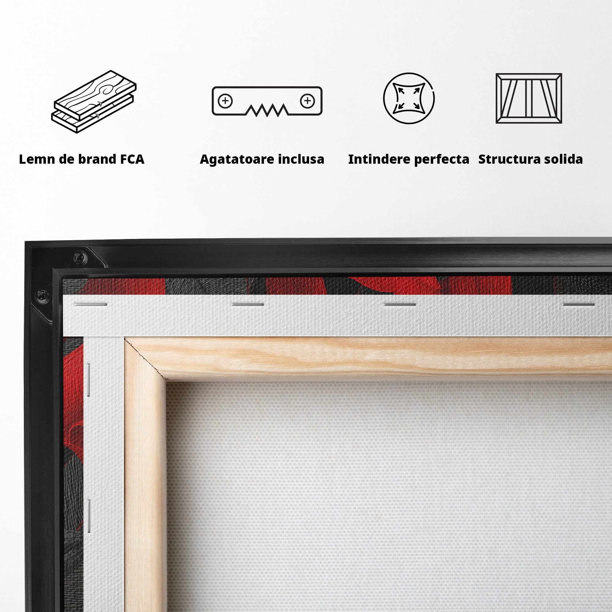 Tablou Canvas Premium LuxCanva® A1834, Sarpele Si Crinii Rosii, Sarpe, Crini, Flori, Living, Natura, Culori Vibrante