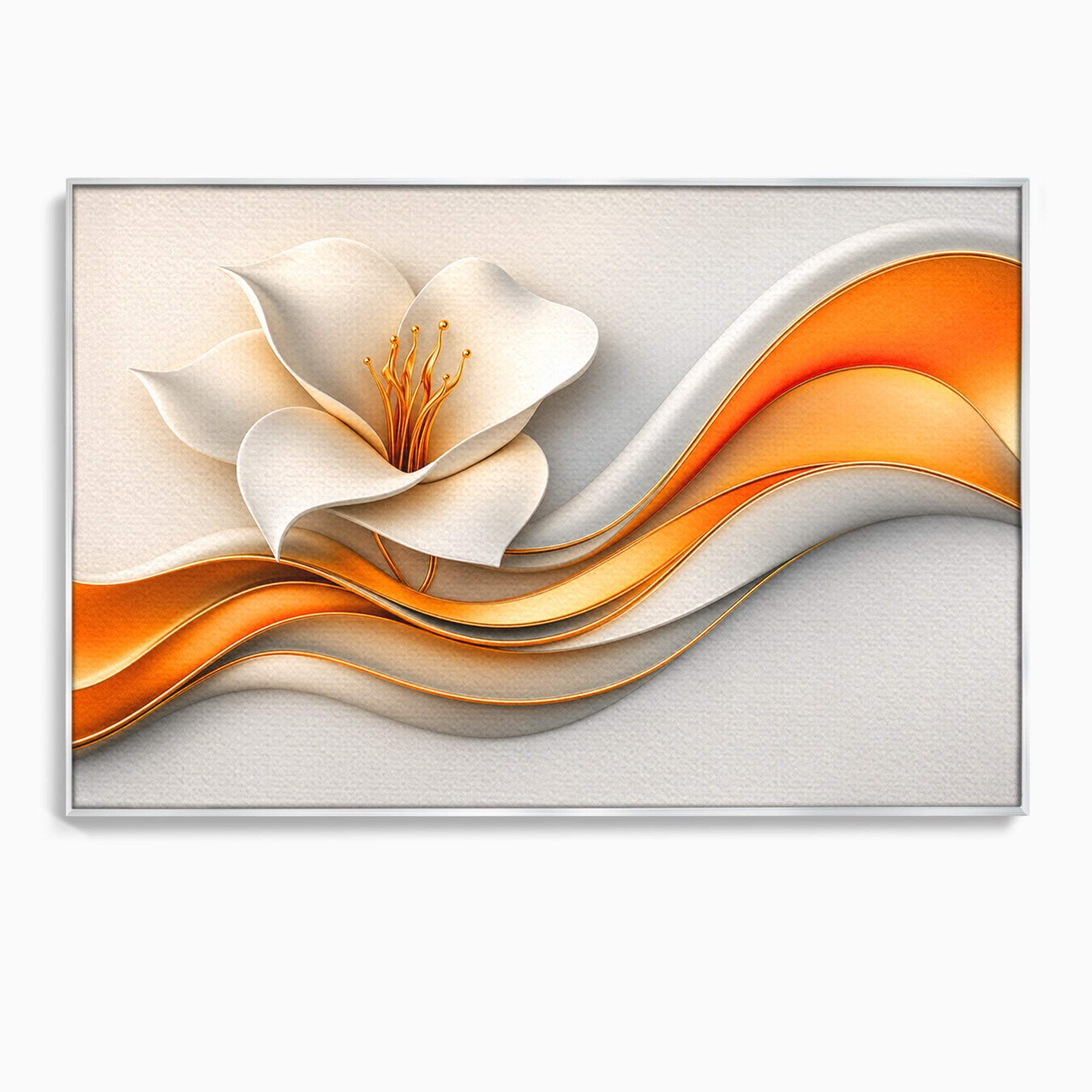 Tablou Canvas Premium LuxCanva® A1835, Ritmuri Aurii, Floare, Abstract, Eleganta, Living, Dormitor, Culori Vibrante