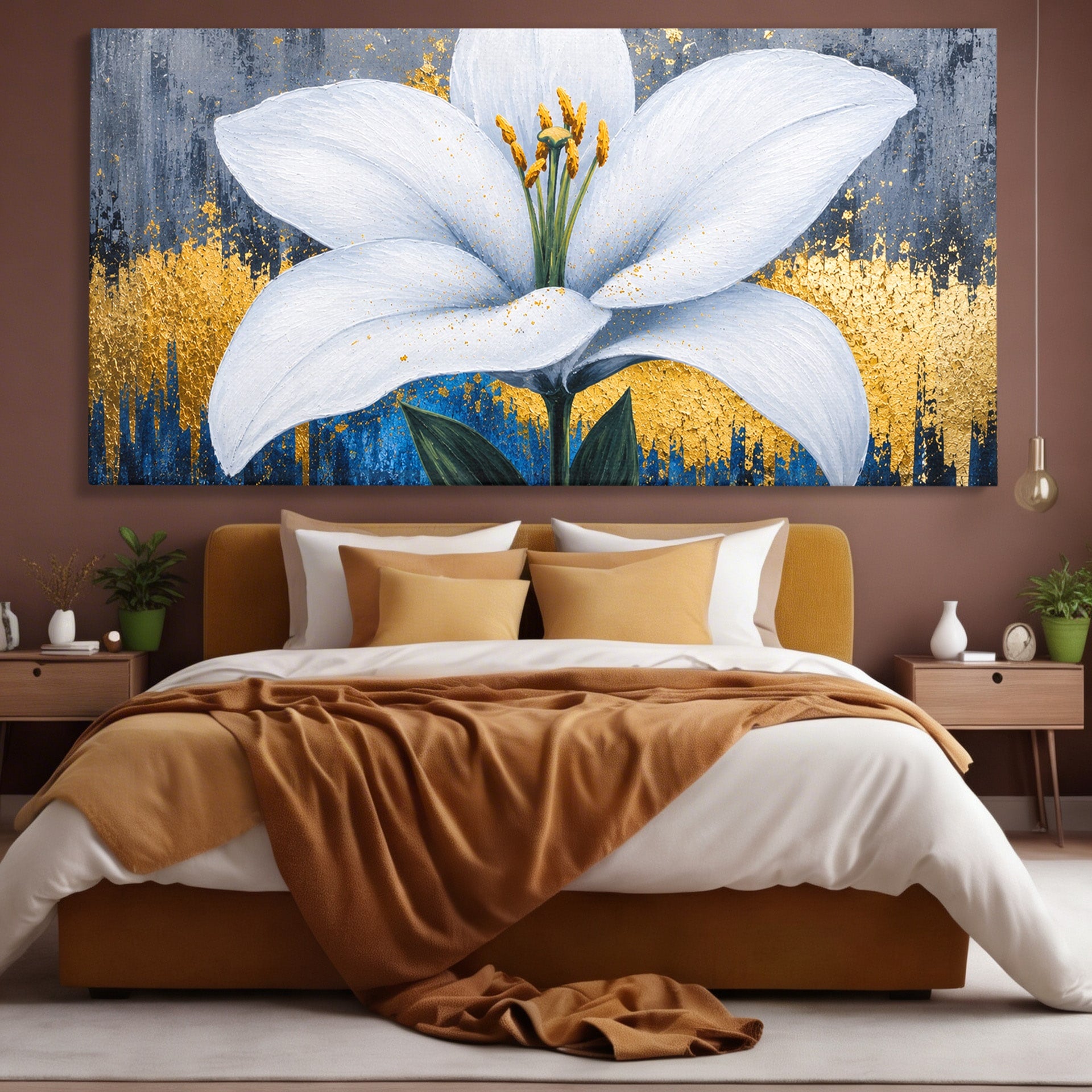 Tablou Canvas Premium LuxCanva® A1836, Floare De Crin Eleganta, Floare, Crin, Eleganta, Living, Dormitor, Culori Vibrante