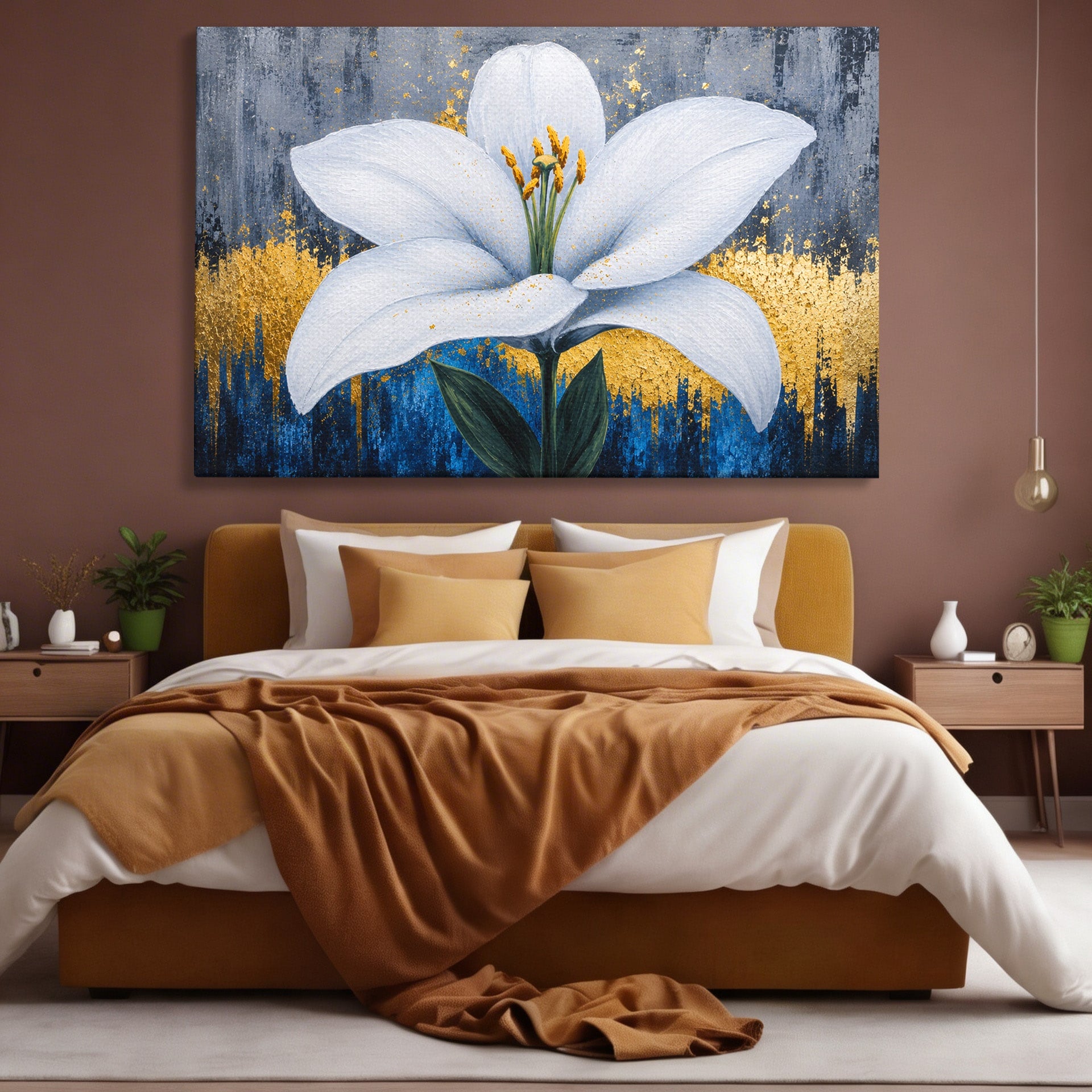 Tablou Canvas Premium LuxCanva® A1836, Floare De Crin Eleganta, Floare, Crin, Eleganta, Living, Dormitor, Culori Vibrante