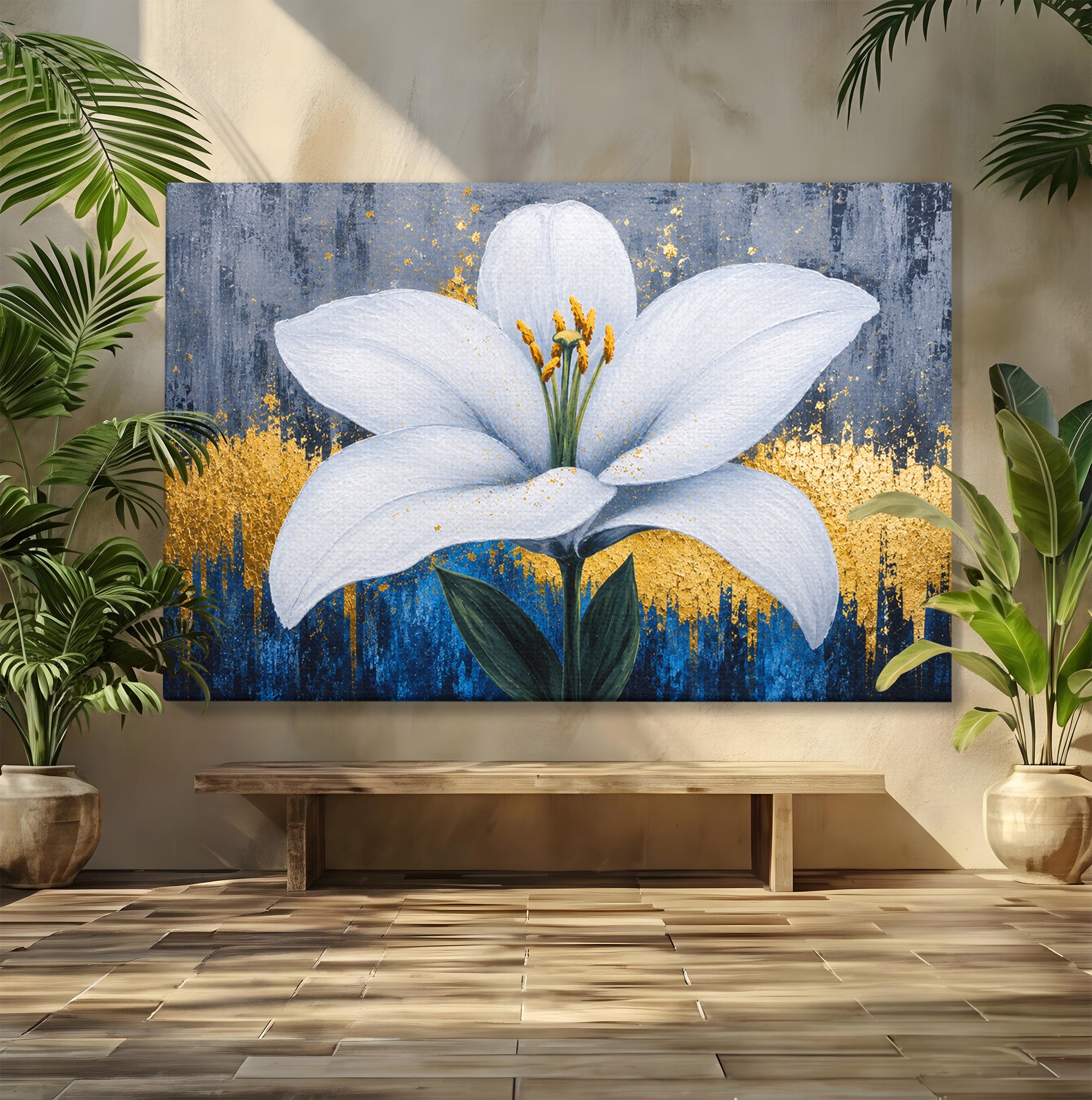 Tablou Canvas Premium LuxCanva® A1836, Floare De Crin Eleganta, Floare, Crin, Eleganta, Living, Dormitor, Culori Vibrante