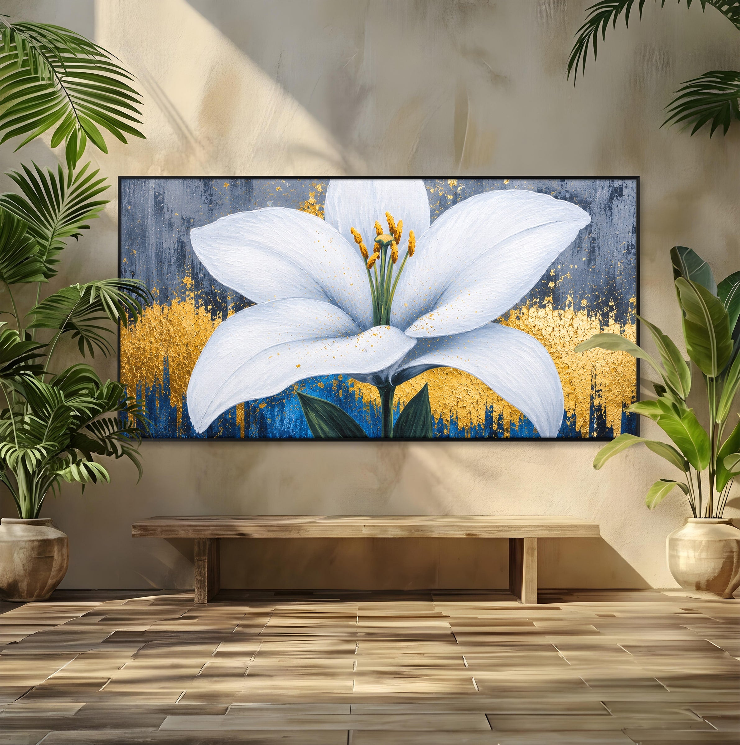 Tablou Canvas Premium LuxCanva® A1836, Floare De Crin Eleganta, Floare, Crin, Eleganta, Living, Dormitor, Culori Vibrante