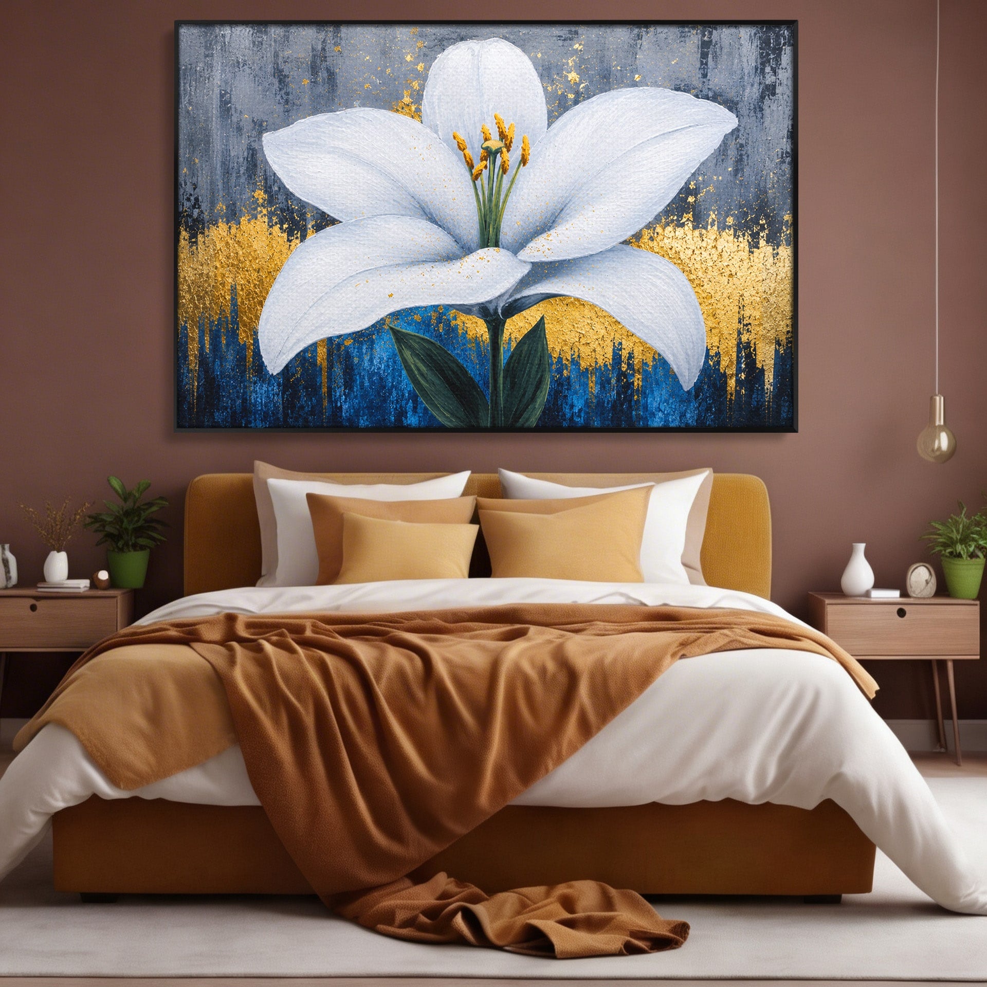 Tablou Canvas Premium LuxCanva® A1836, Floare De Crin Eleganta, Floare, Crin, Eleganta, Living, Dormitor, Culori Vibrante